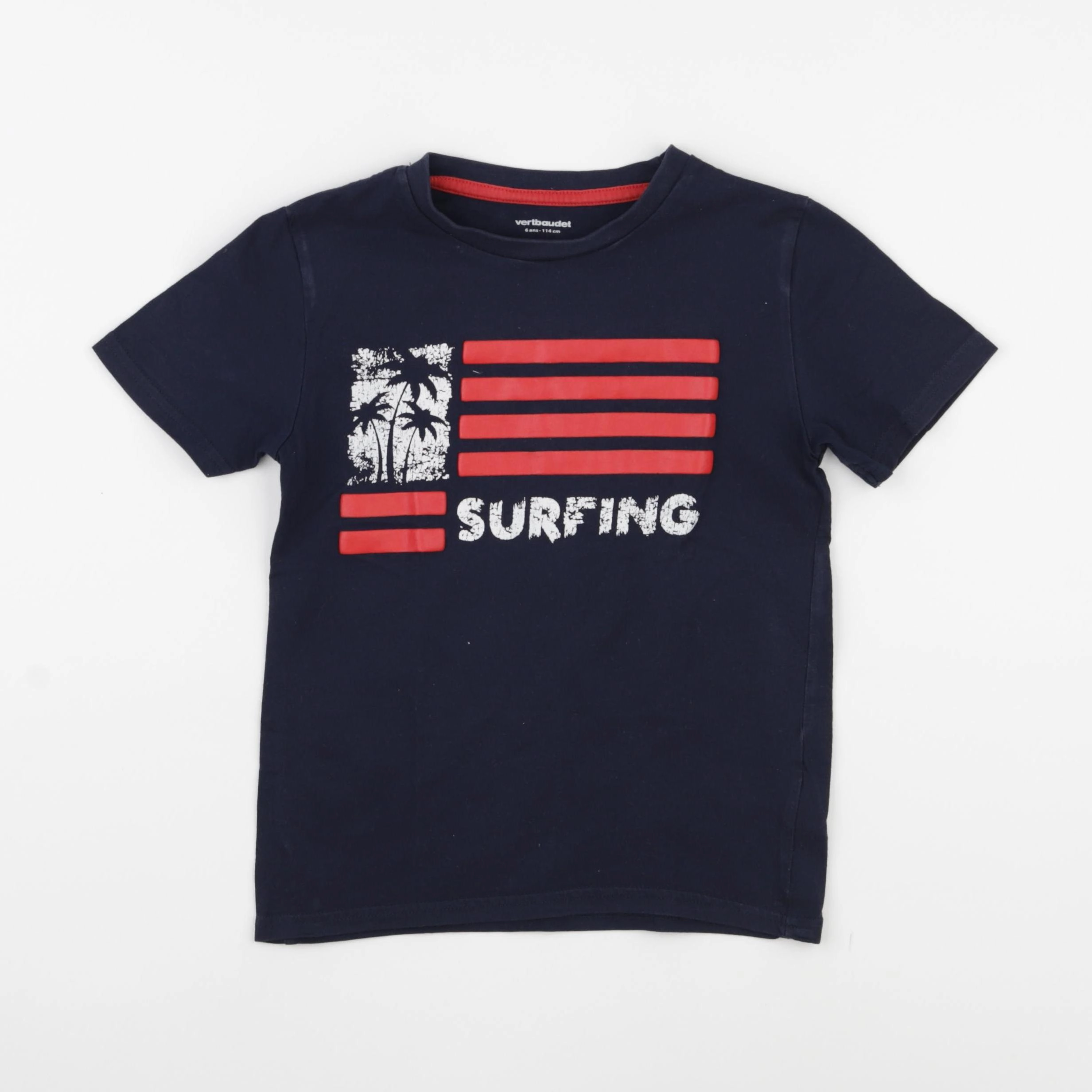 Vertbaudet - tee-shirt bleu - 6 ans