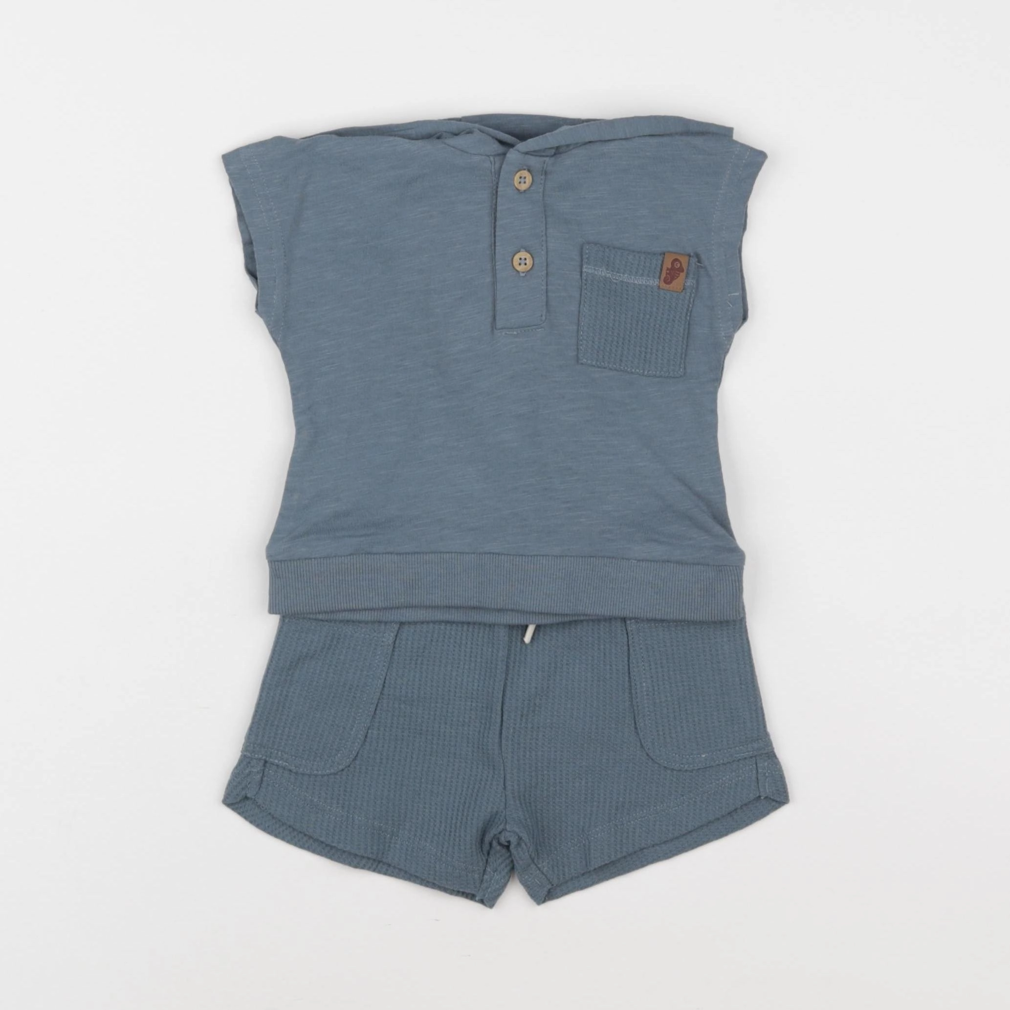 Vertbaudet - ensemble bleu - 6 mois