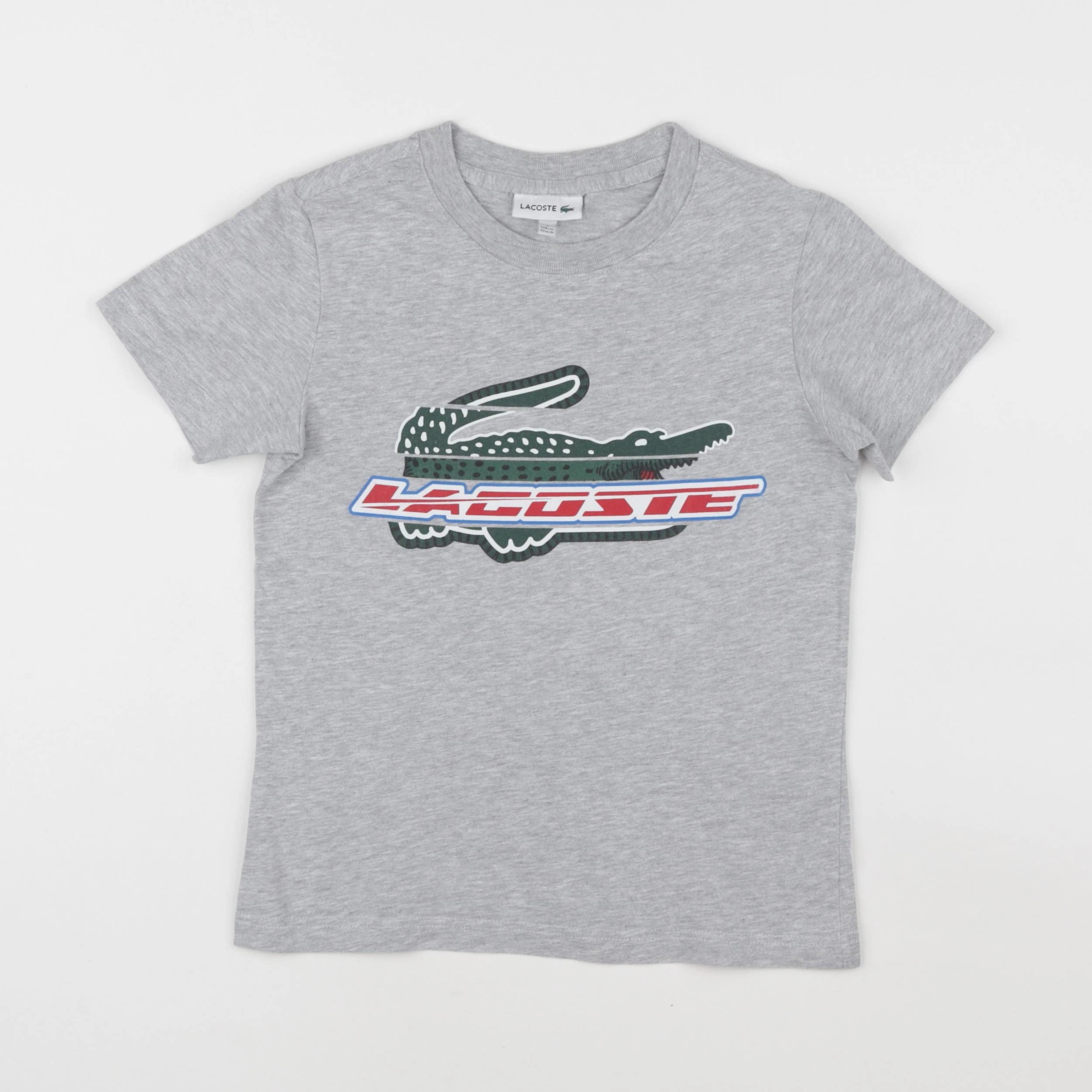 Lacoste - tee-shirt gris - 8 ans