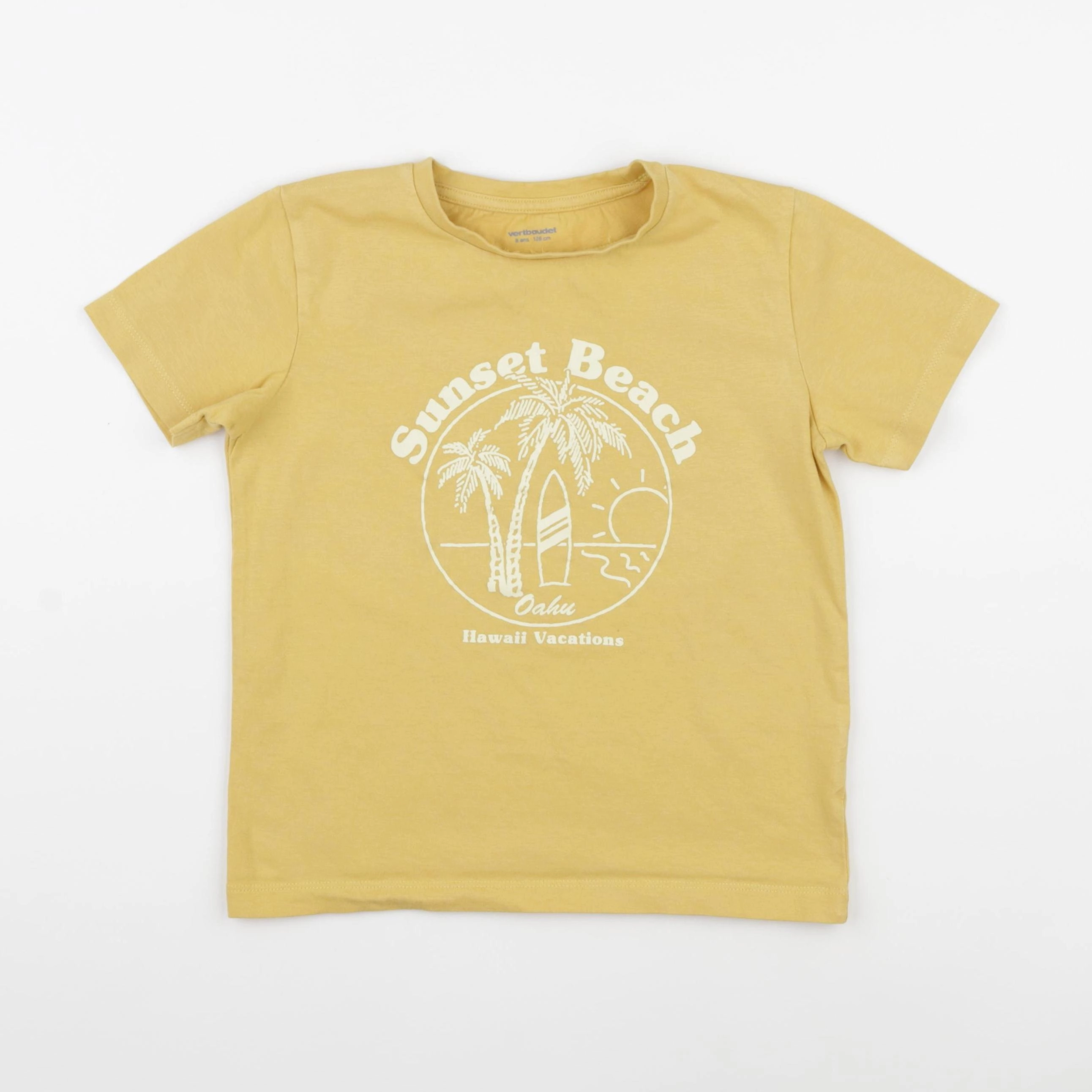 Vertbaudet - tee-shirt jaune - 8 ans