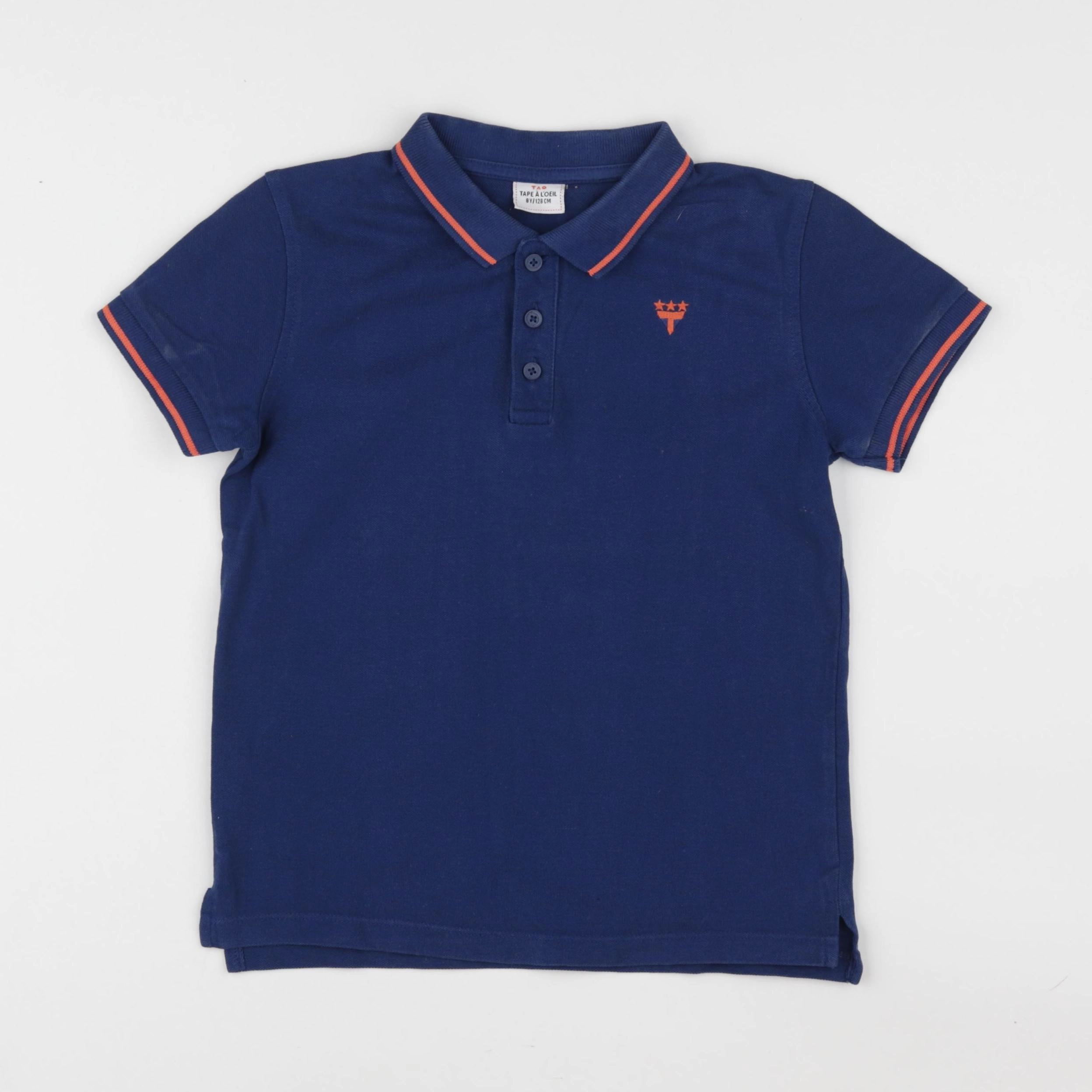 Tape à l'oeil - polo bleu, orange - 8 ans
