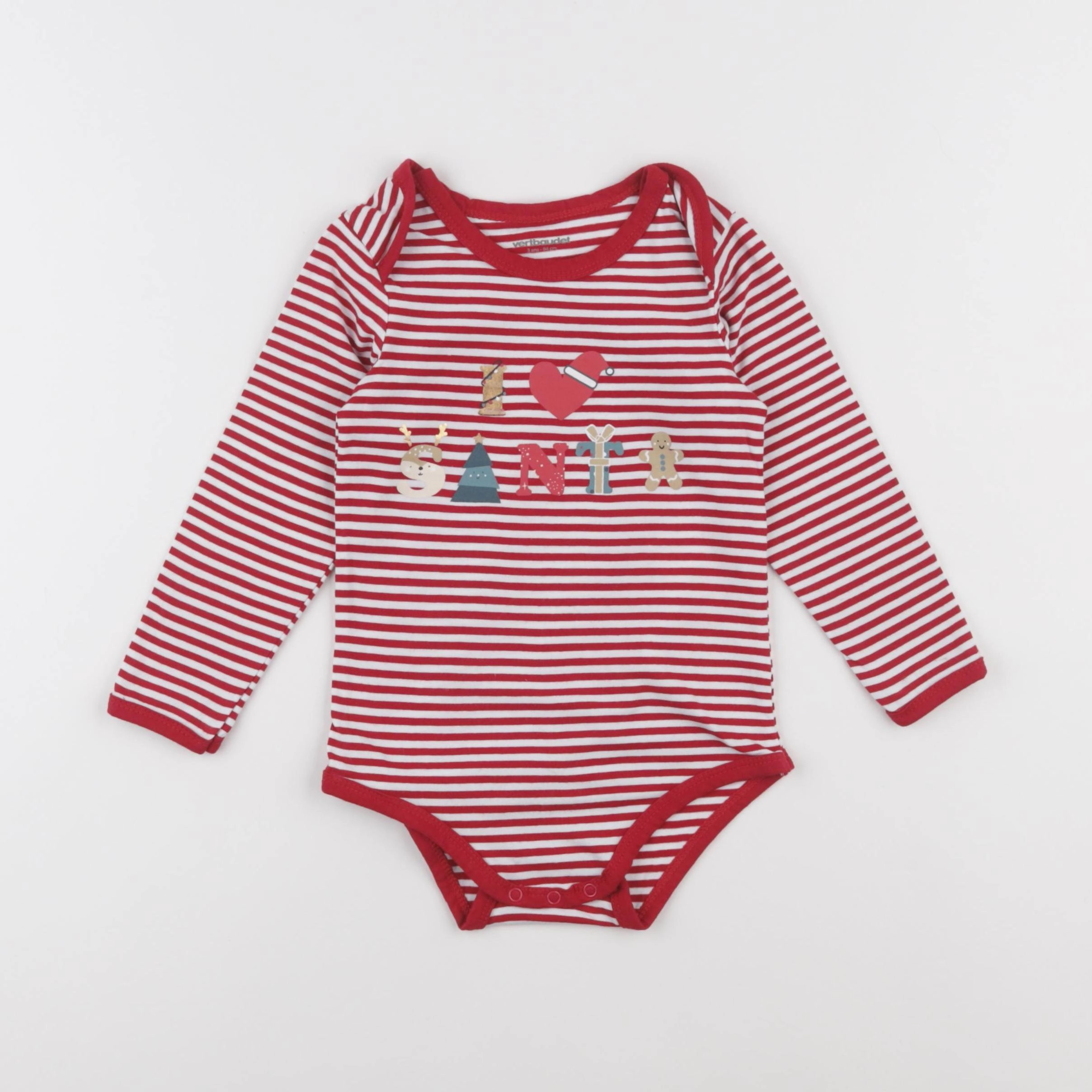 Vertbaudet - body rouge - 3 ans