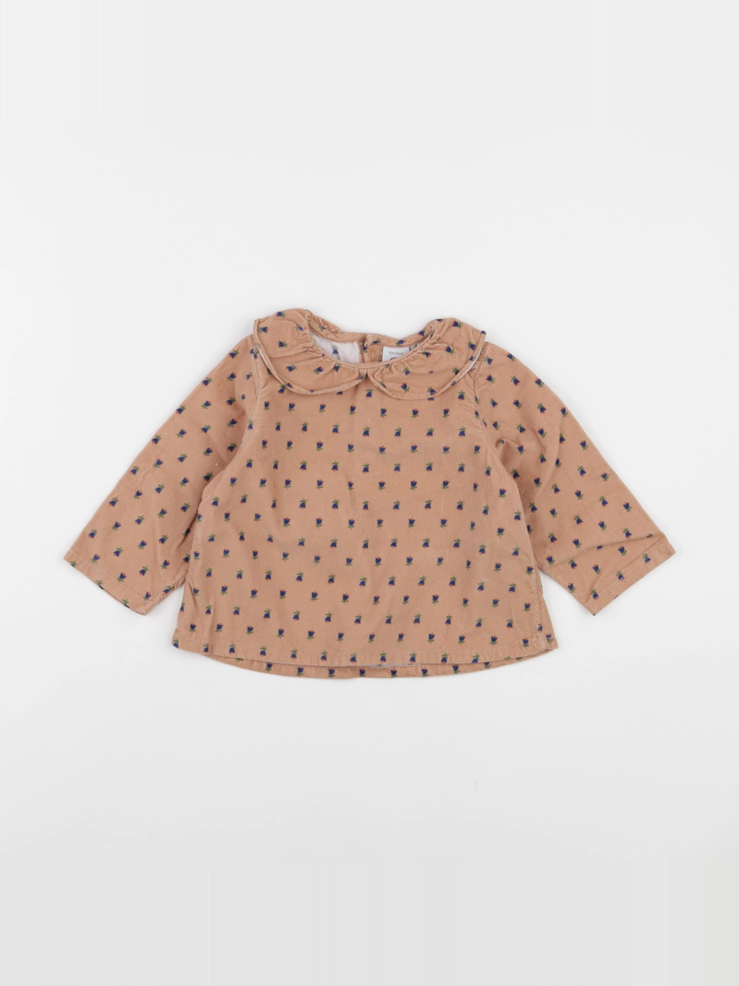 Petit Bateau - blouse marron - 12 mois