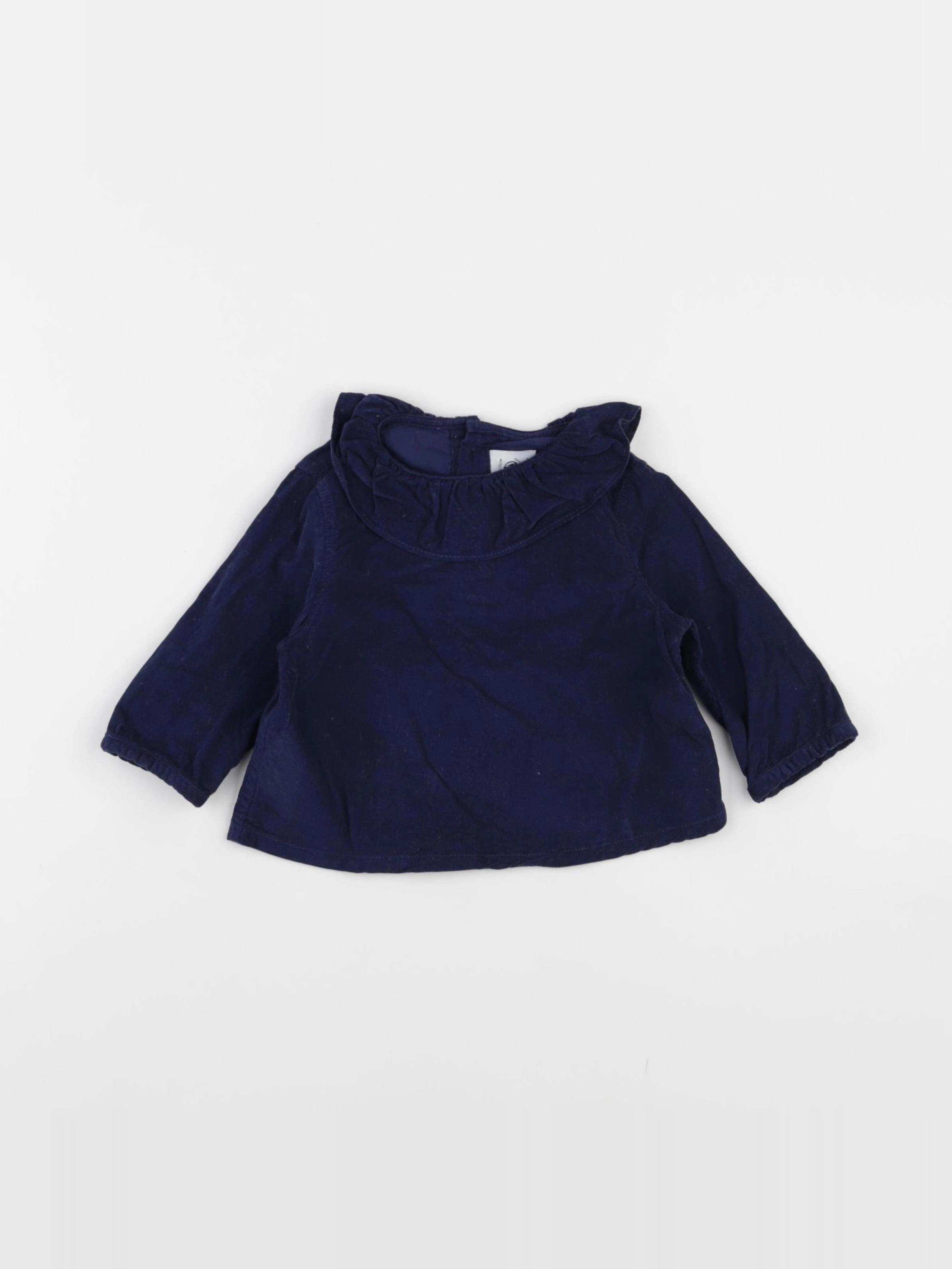 Petit Bateau - blouse bleu - 12 mois