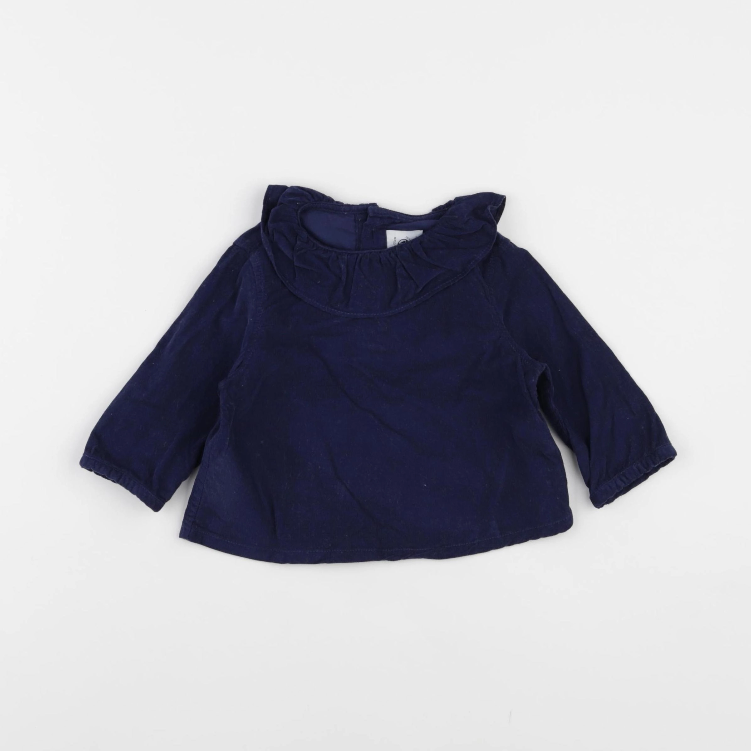 Petit Bateau - blouse bleu - 12 mois