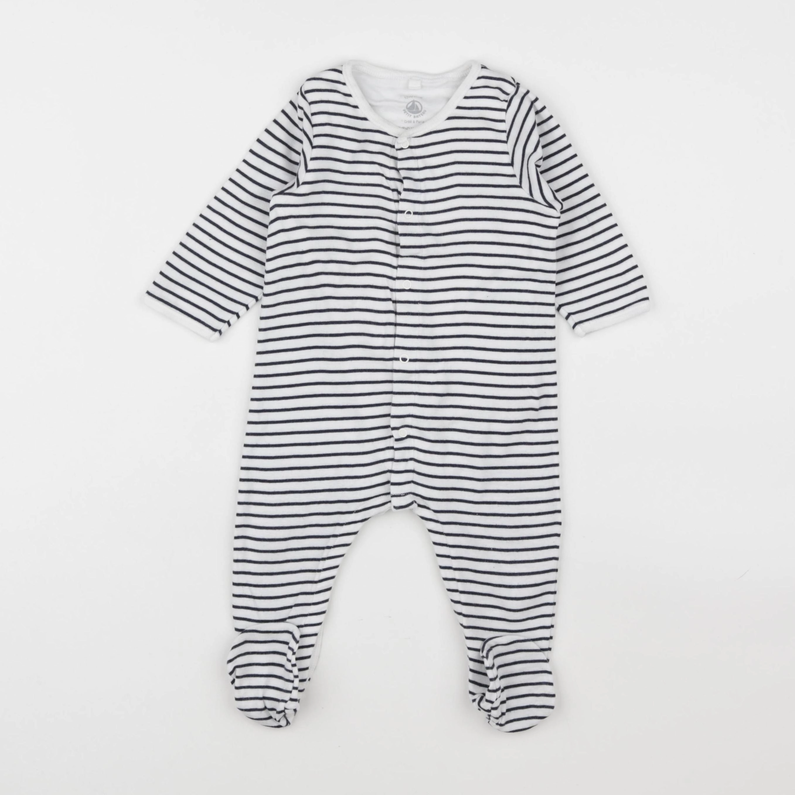 Petit Bateau - pyjama coton blanc - 12 mois