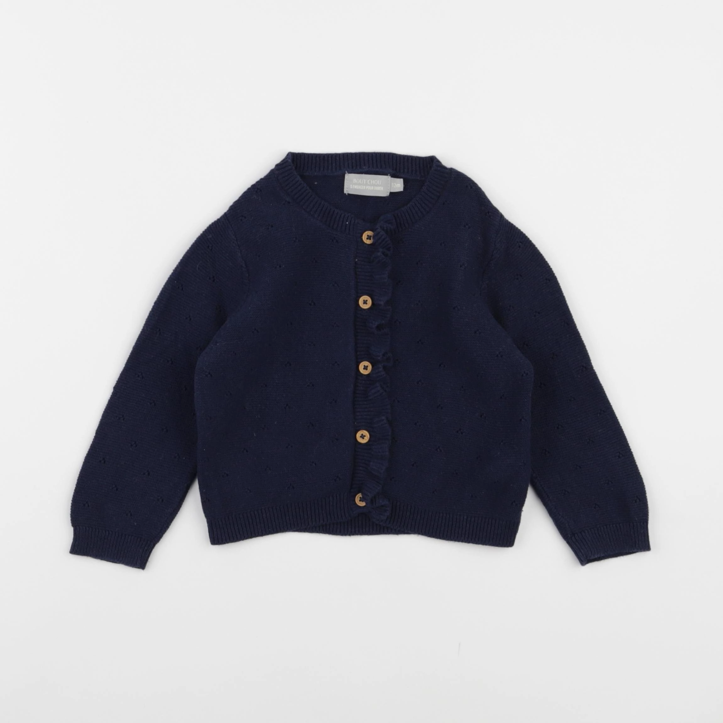 Boutchou - gilet bleu - 12 mois