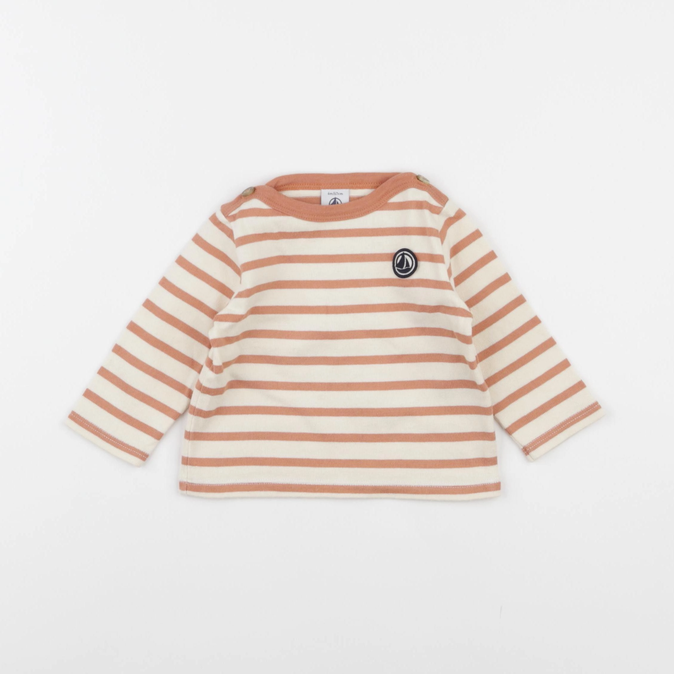 Petit Bateau - tee-shirt marron - 6 mois
