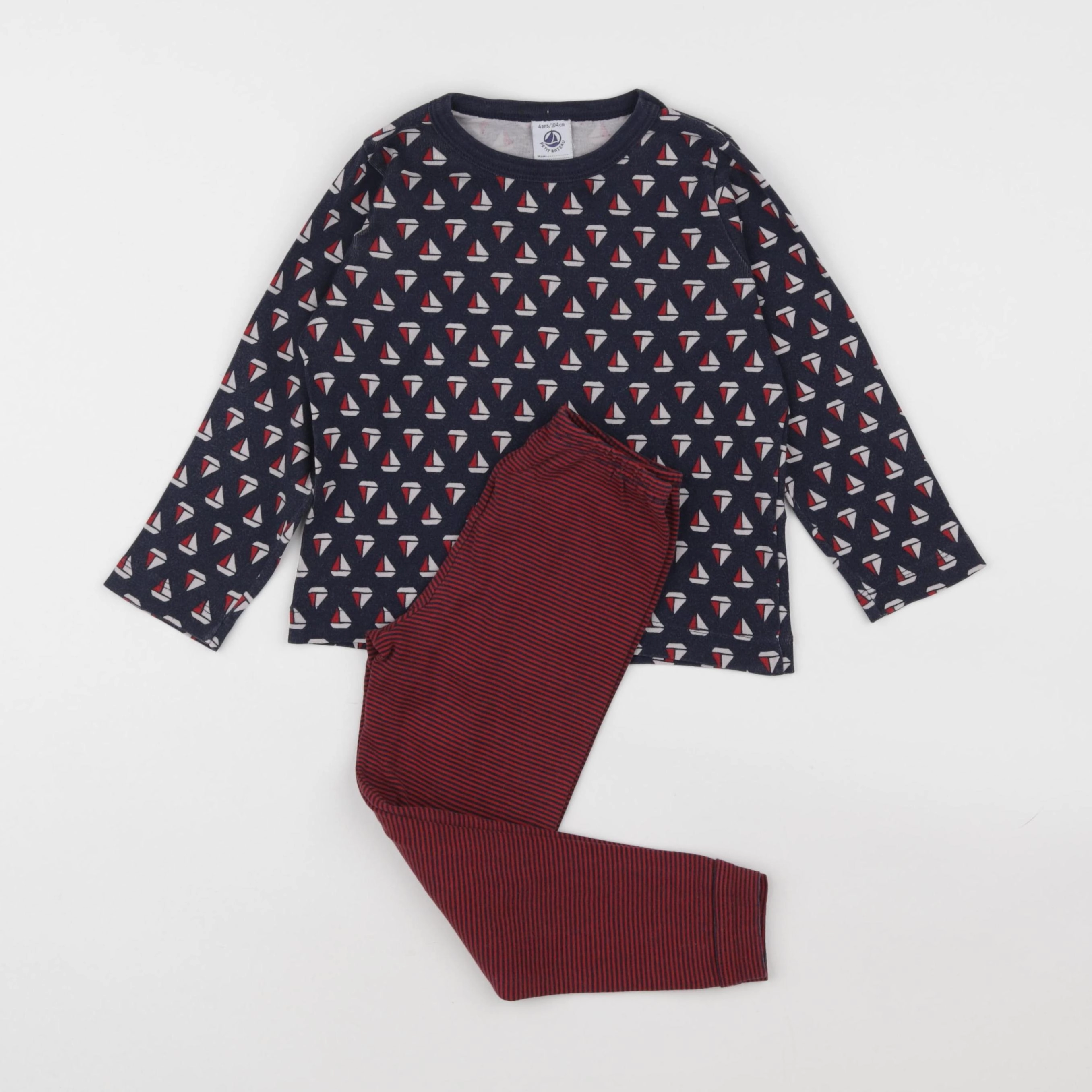 Petit Bateau - pyjama coton bleu - 4 ans