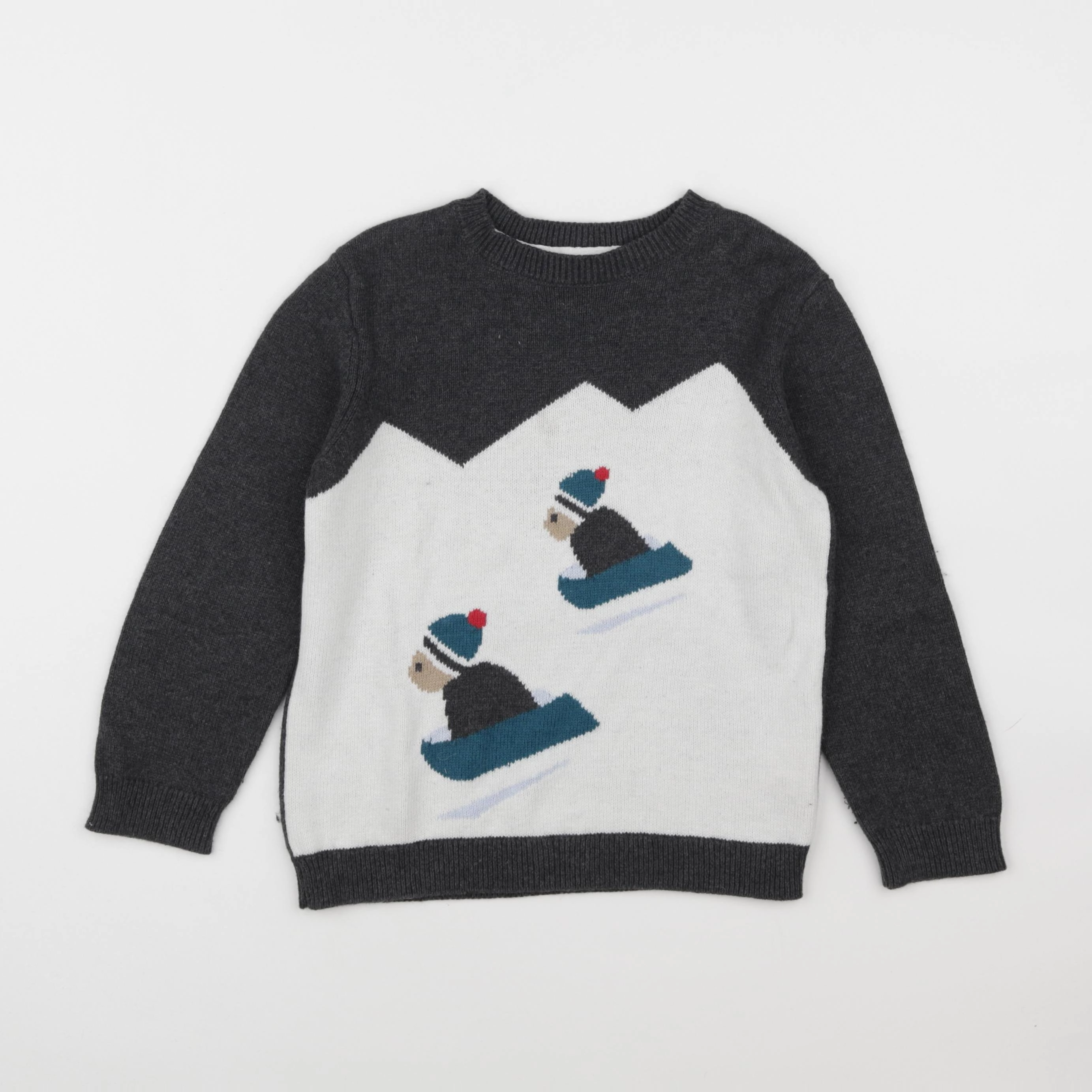 Monoprix - pull gris - 5 ans