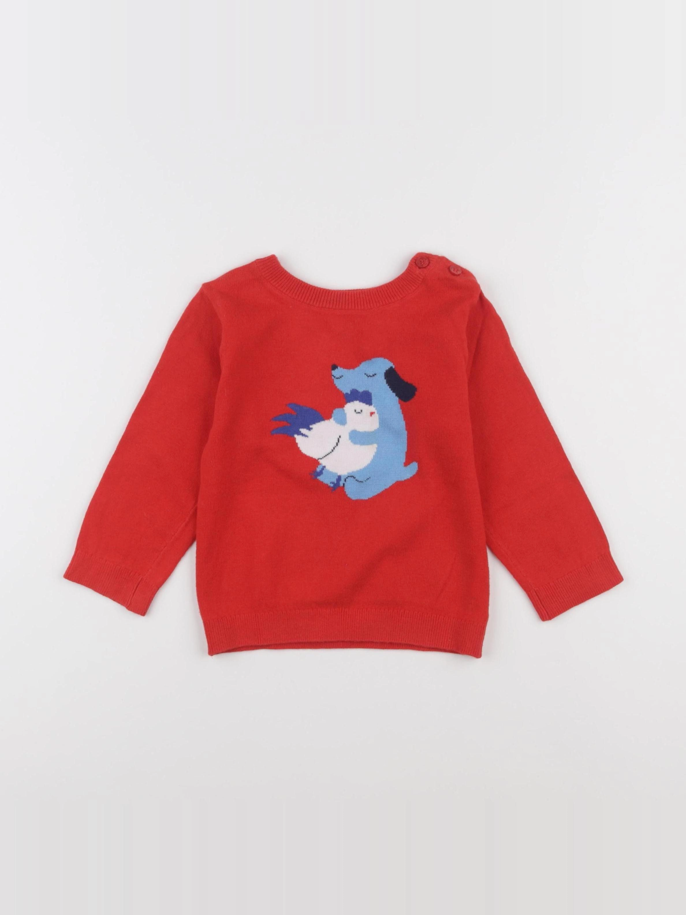 Jacadi - pull rouge - 24 mois