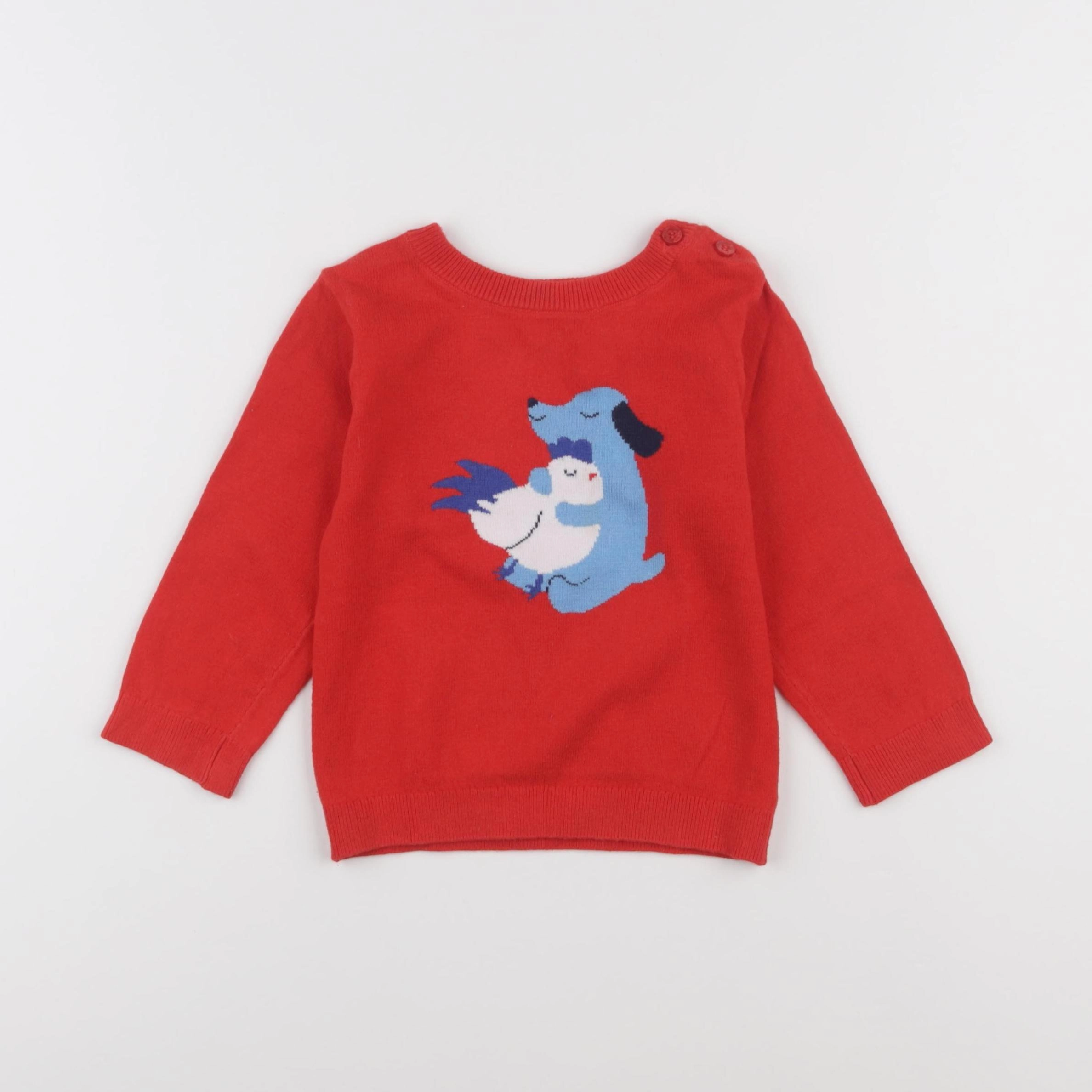 Jacadi - pull rouge - 24 mois