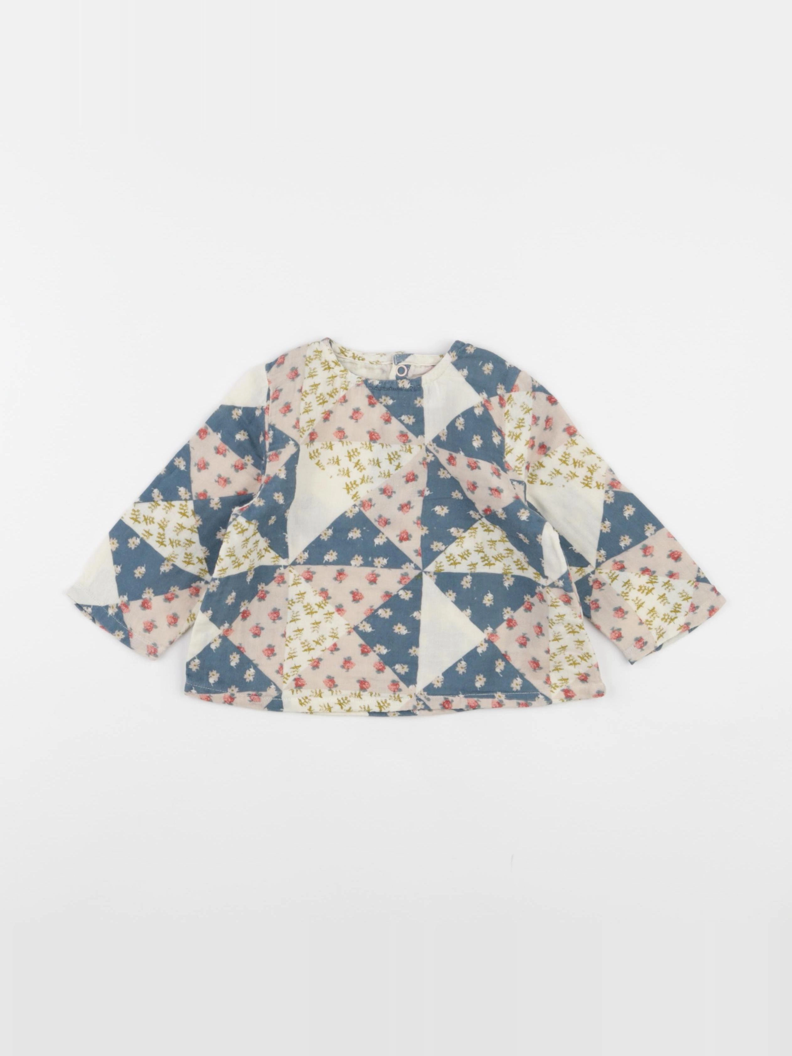 Petit Bateau - blouse multicolore - 6 mois