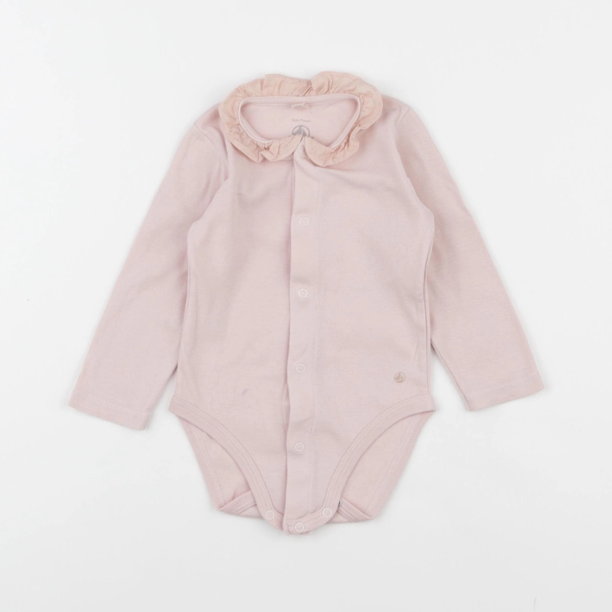 Petit Bateau - body à col rose - 12 mois