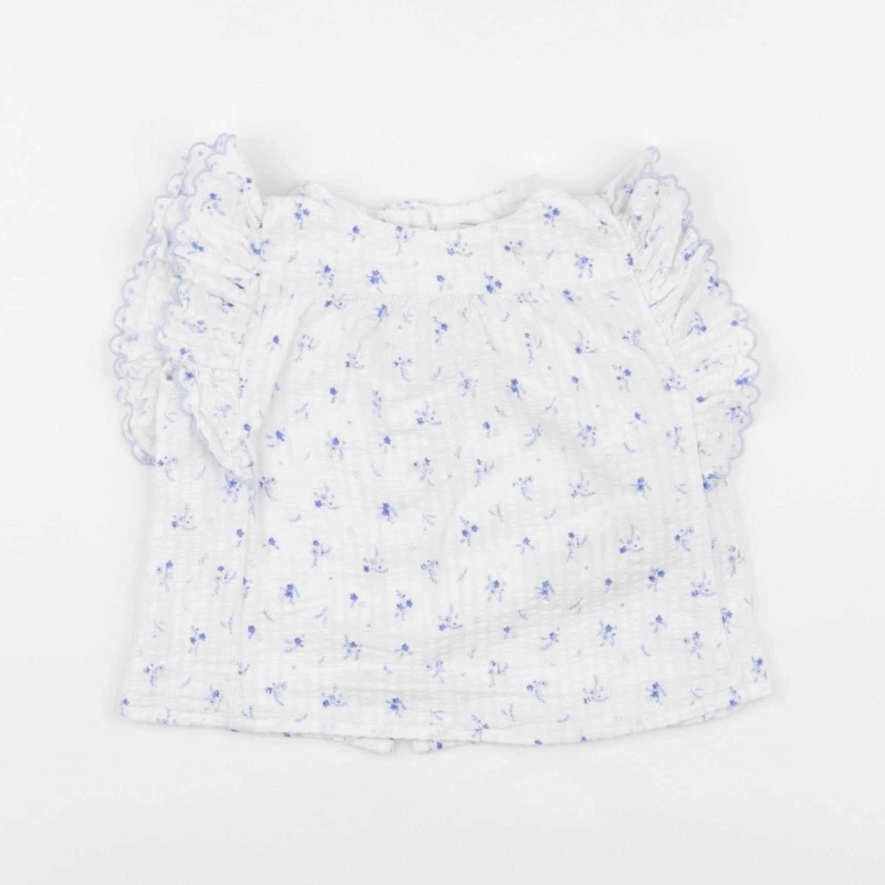Cyrillus - blouse bleu, blanc - 9 mois