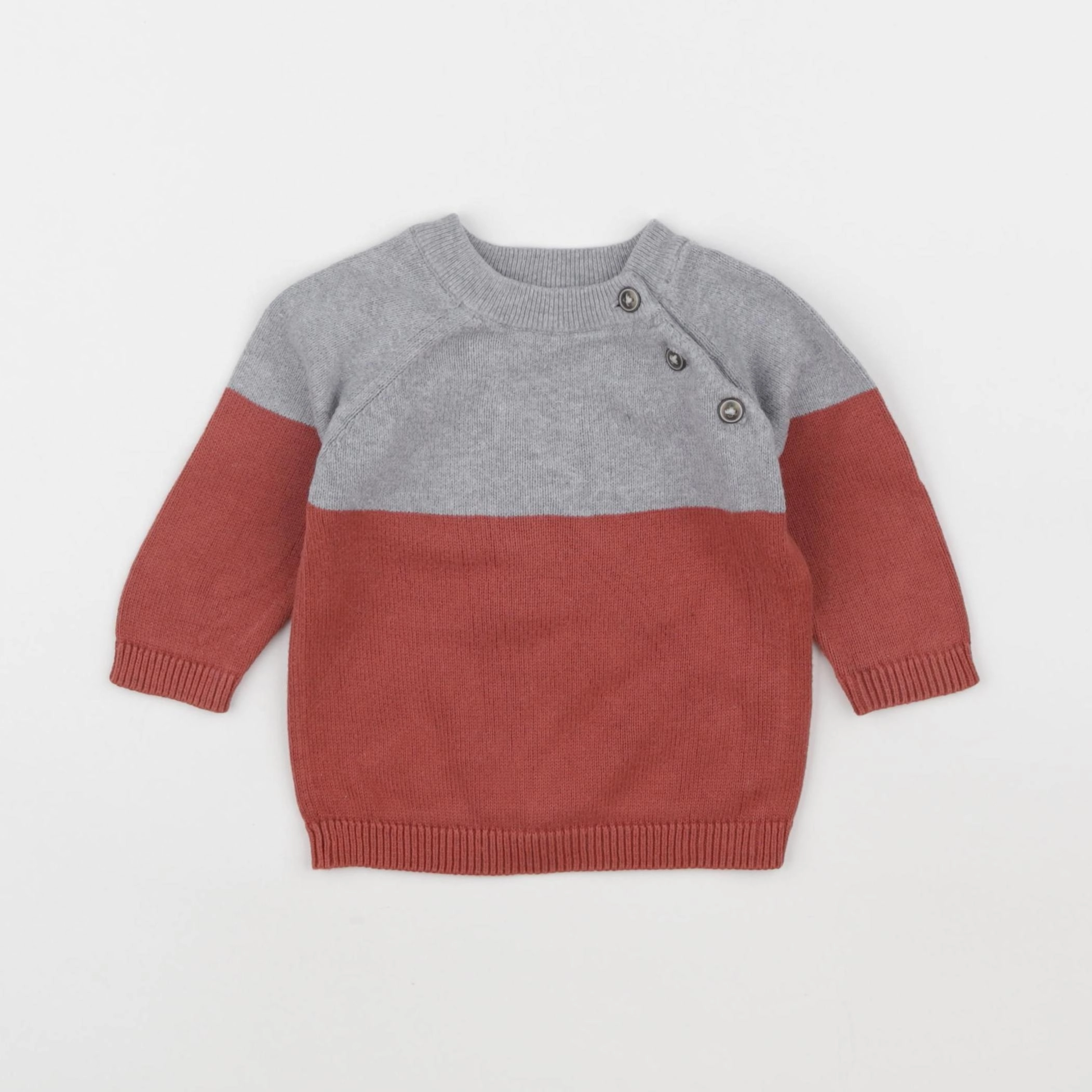 Vertbaudet - pull gris - 9 mois