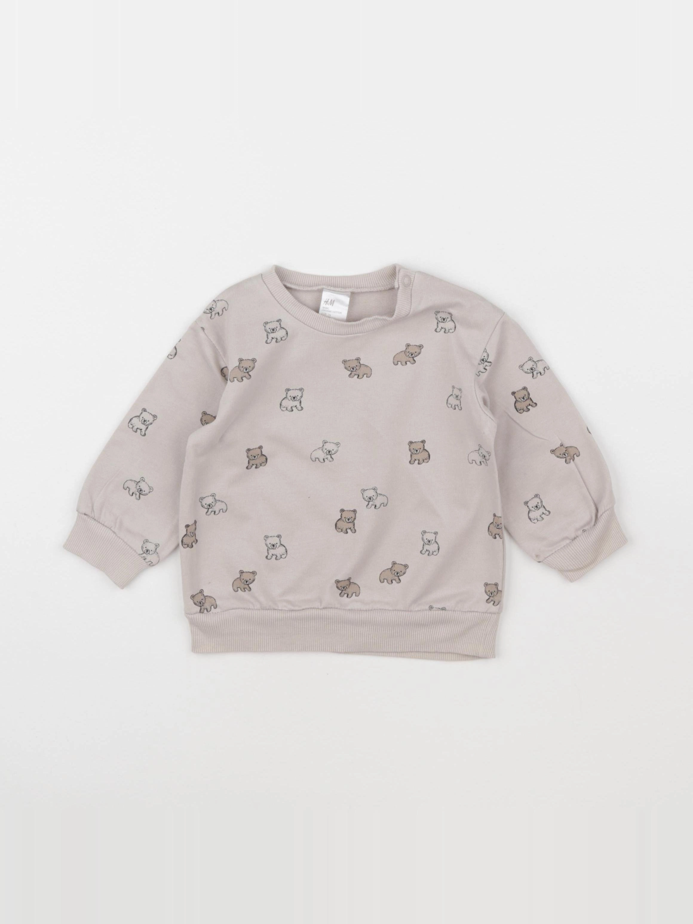 H&M - sweat marron - 9 mois