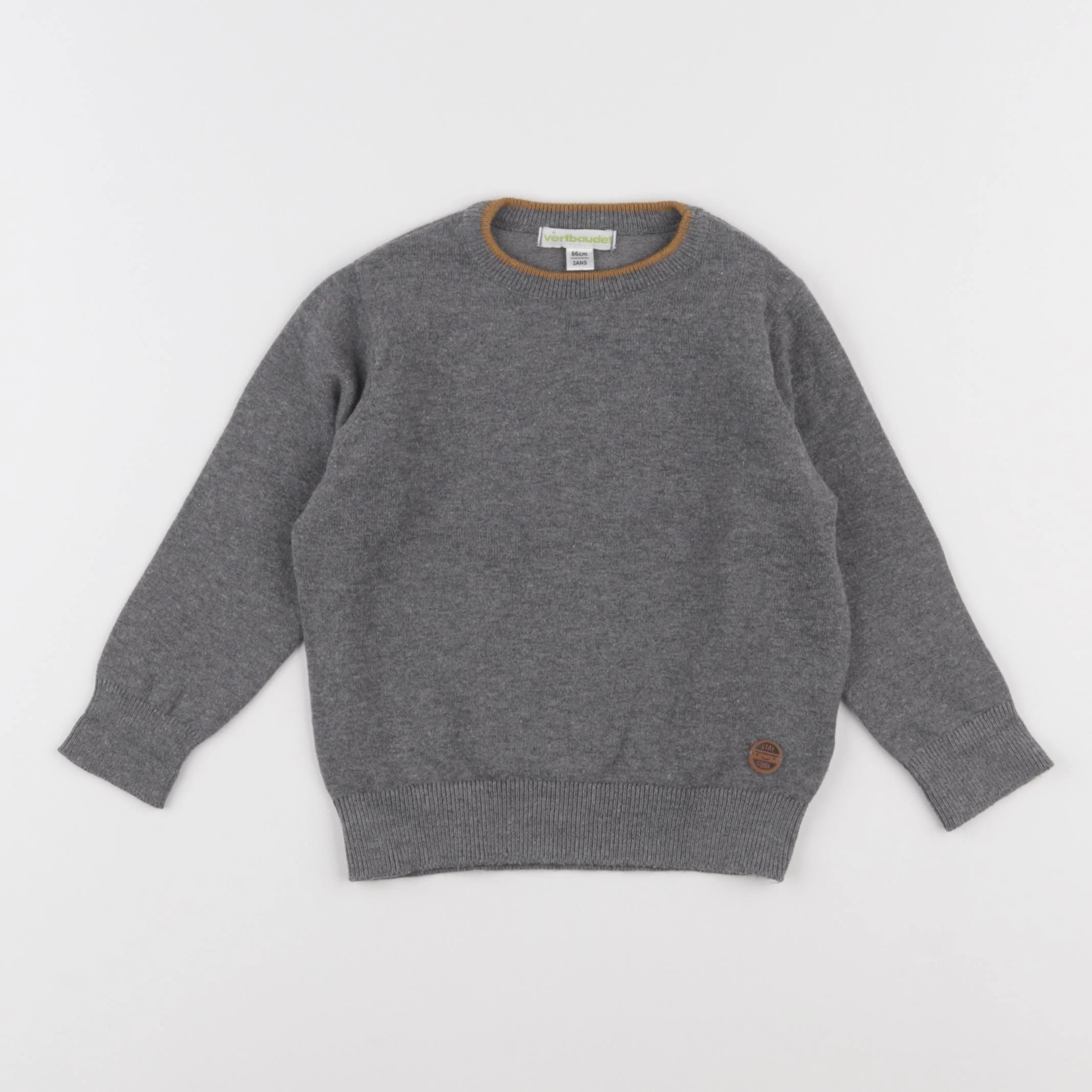 Vertbaudet - pull gris - 2 ans