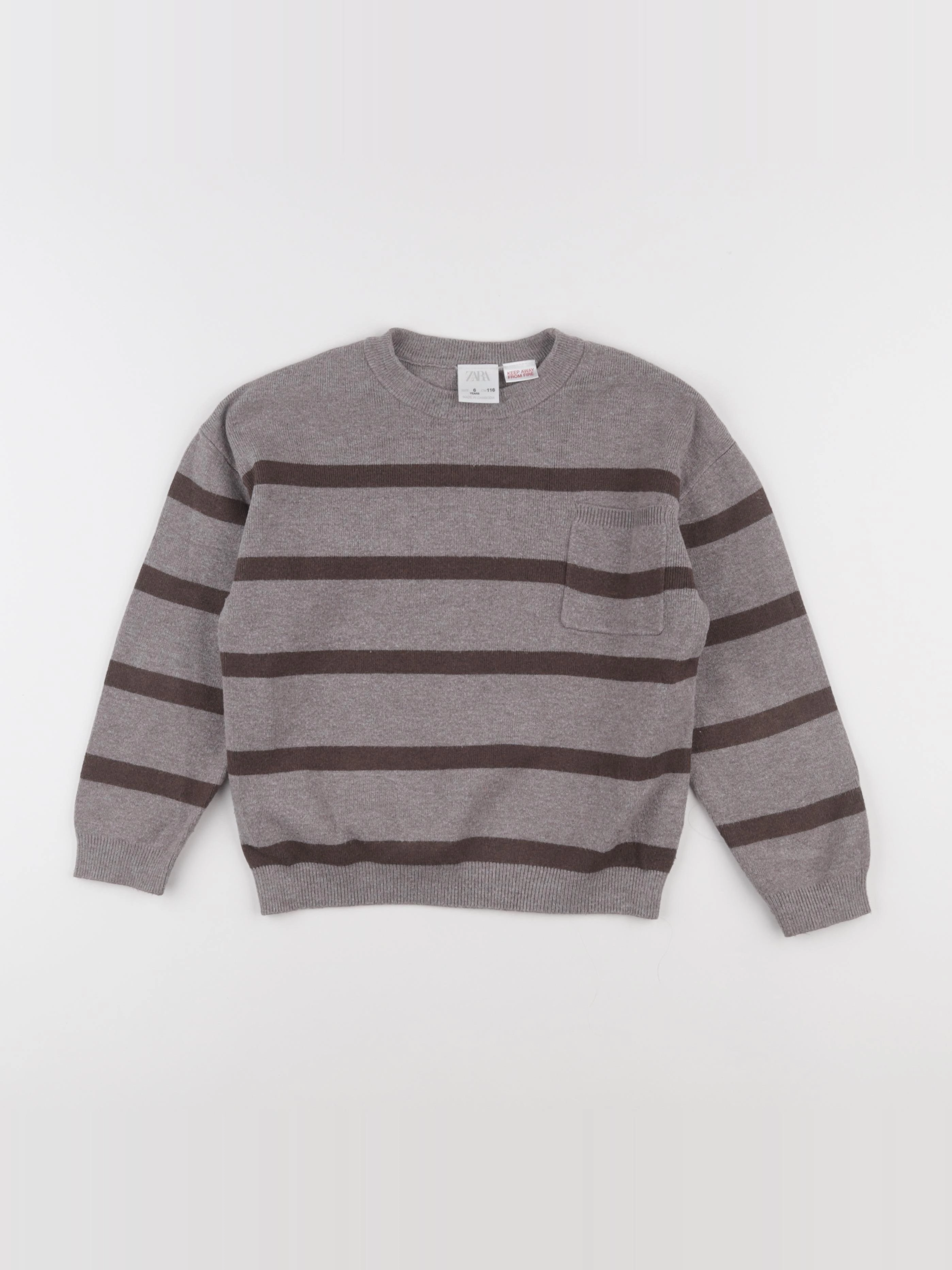 Zara - pull marron - 6 ans