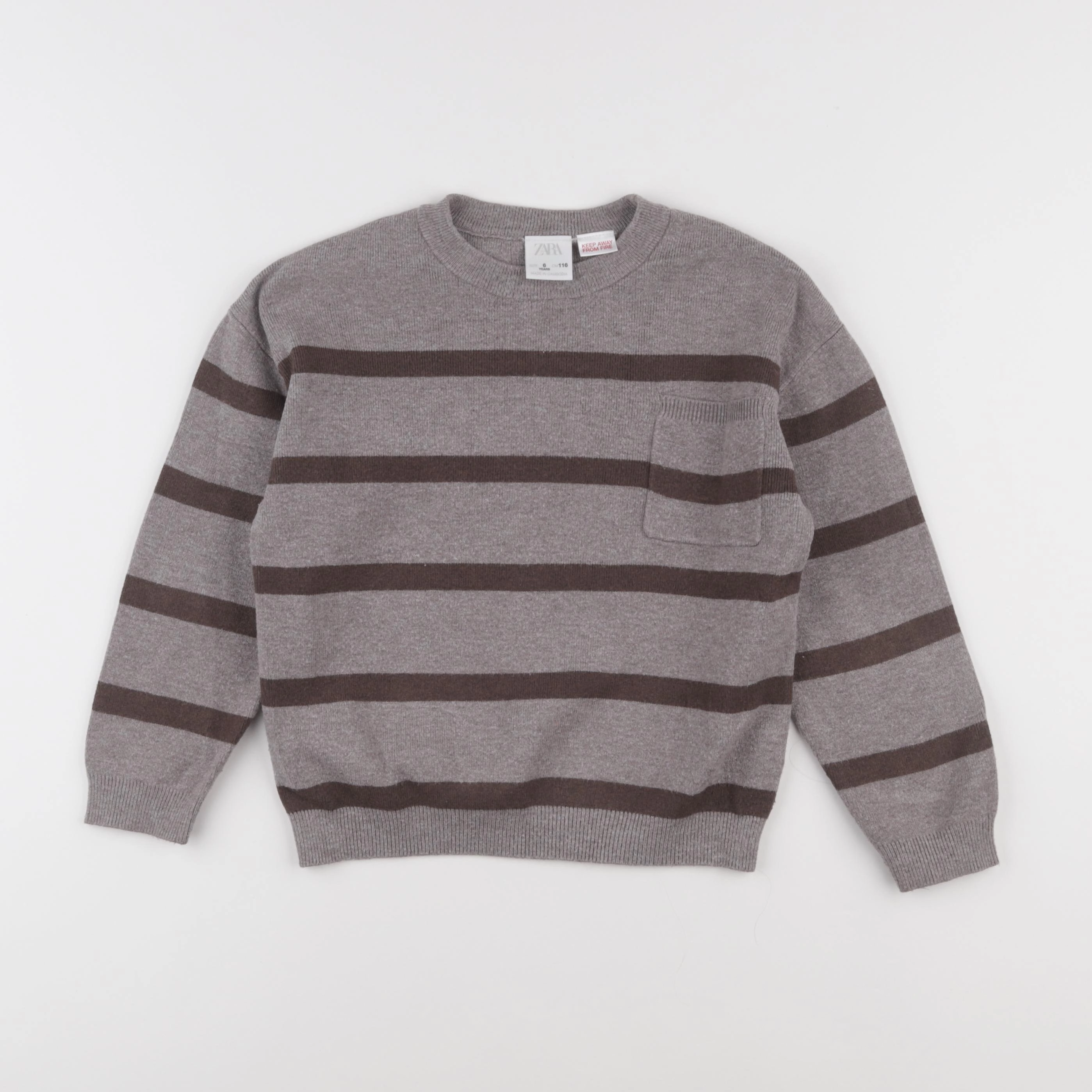 Zara - pull marron - 6 ans