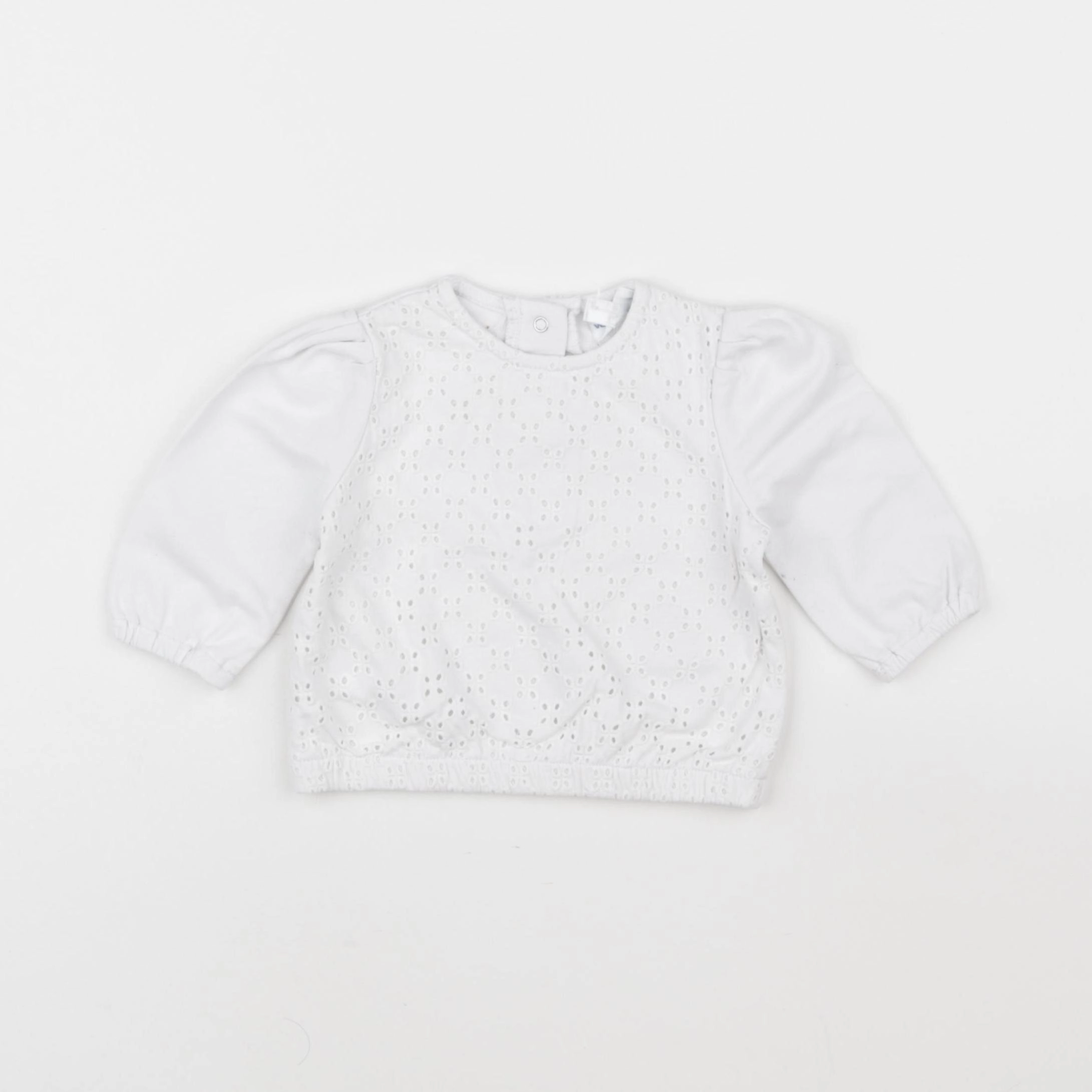 Vertbaudet - sweat blanc - 6 mois