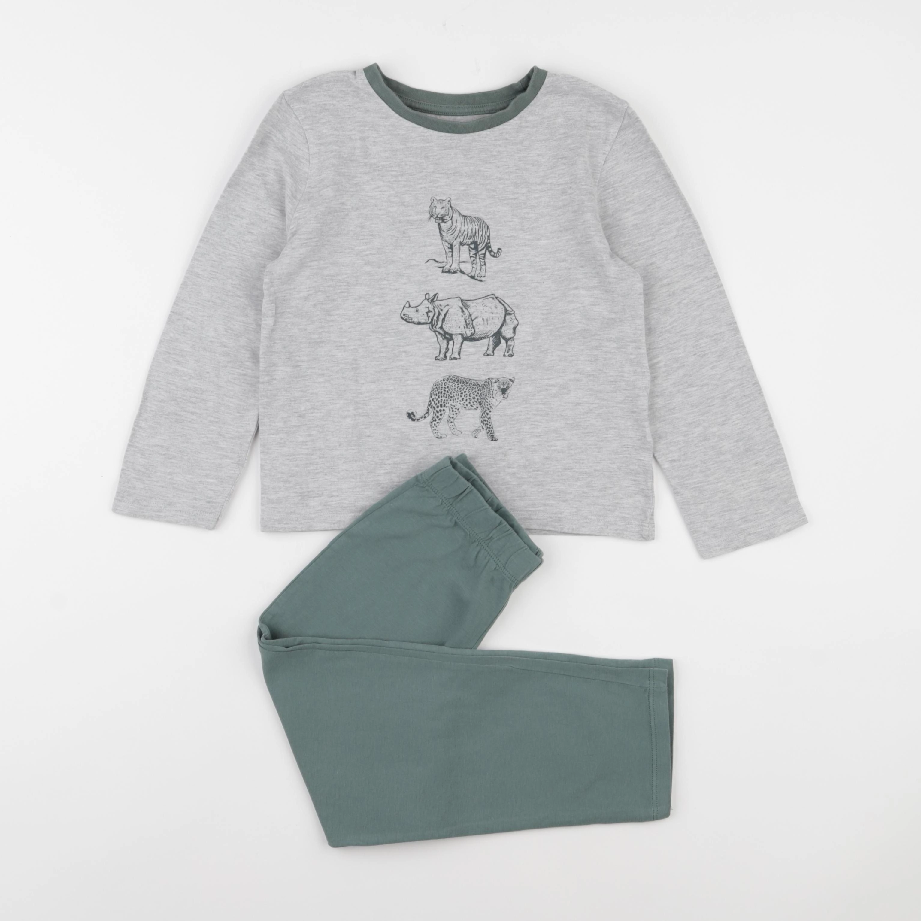 Vertbaudet - pyjama coton gris - 5 ans