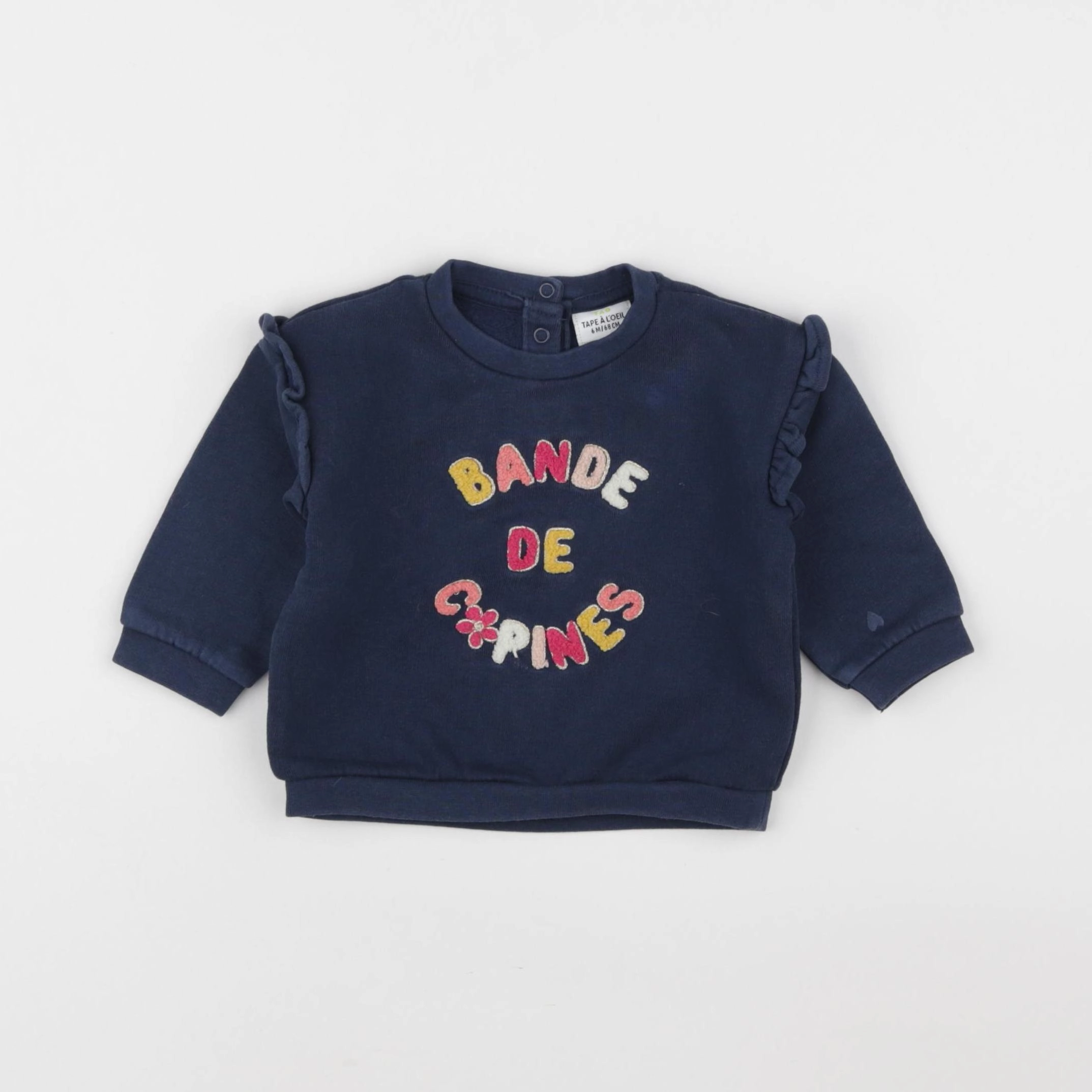 Tape à l'oeil - sweat bleu - 6 mois