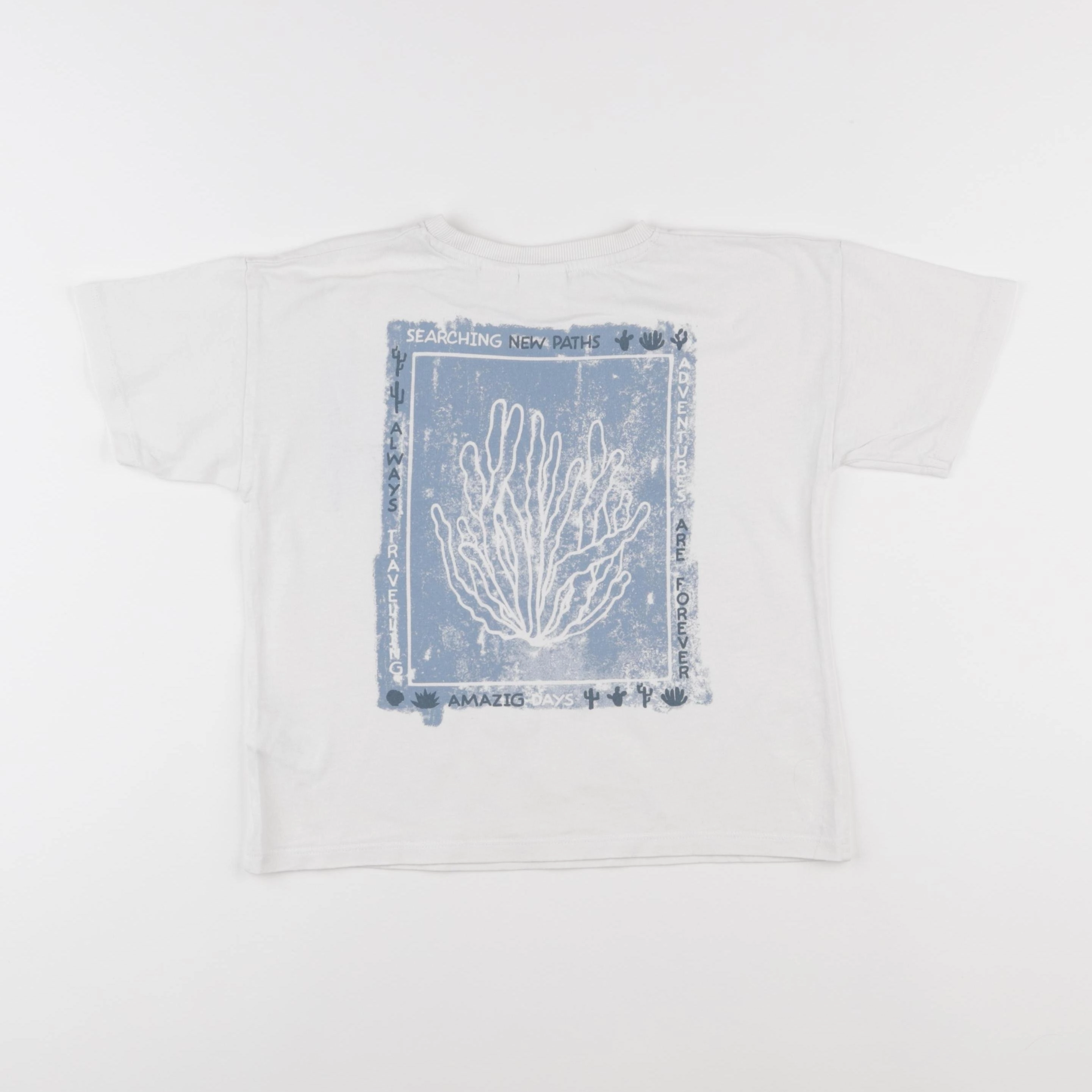 Zara - tee-shirt imprimé au dos blanc, bleu - 6 ans