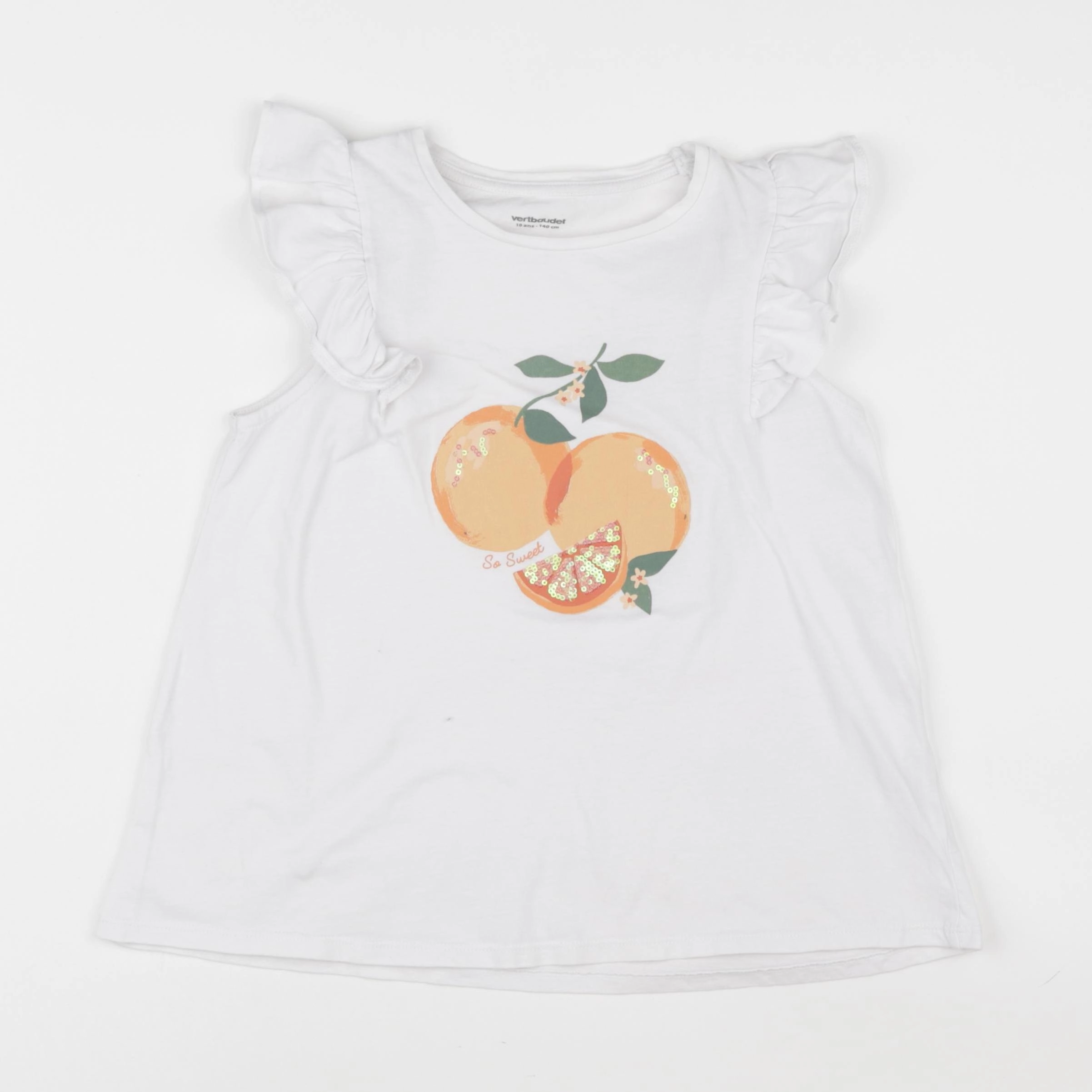 Vertbaudet - tee-shirt blanc - 10 ans
