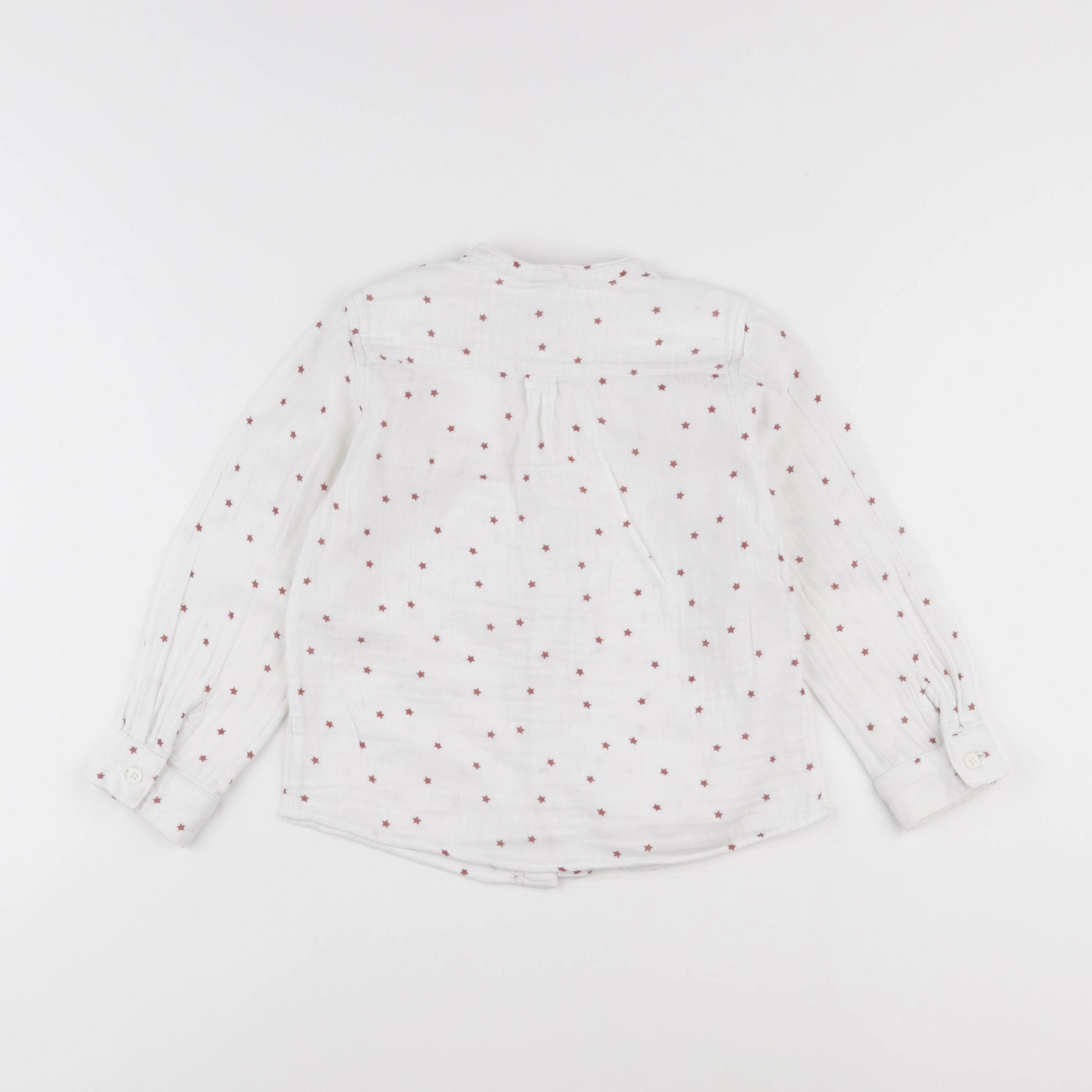 Petit Bateau - chemise blanc, rouge - 4 ans