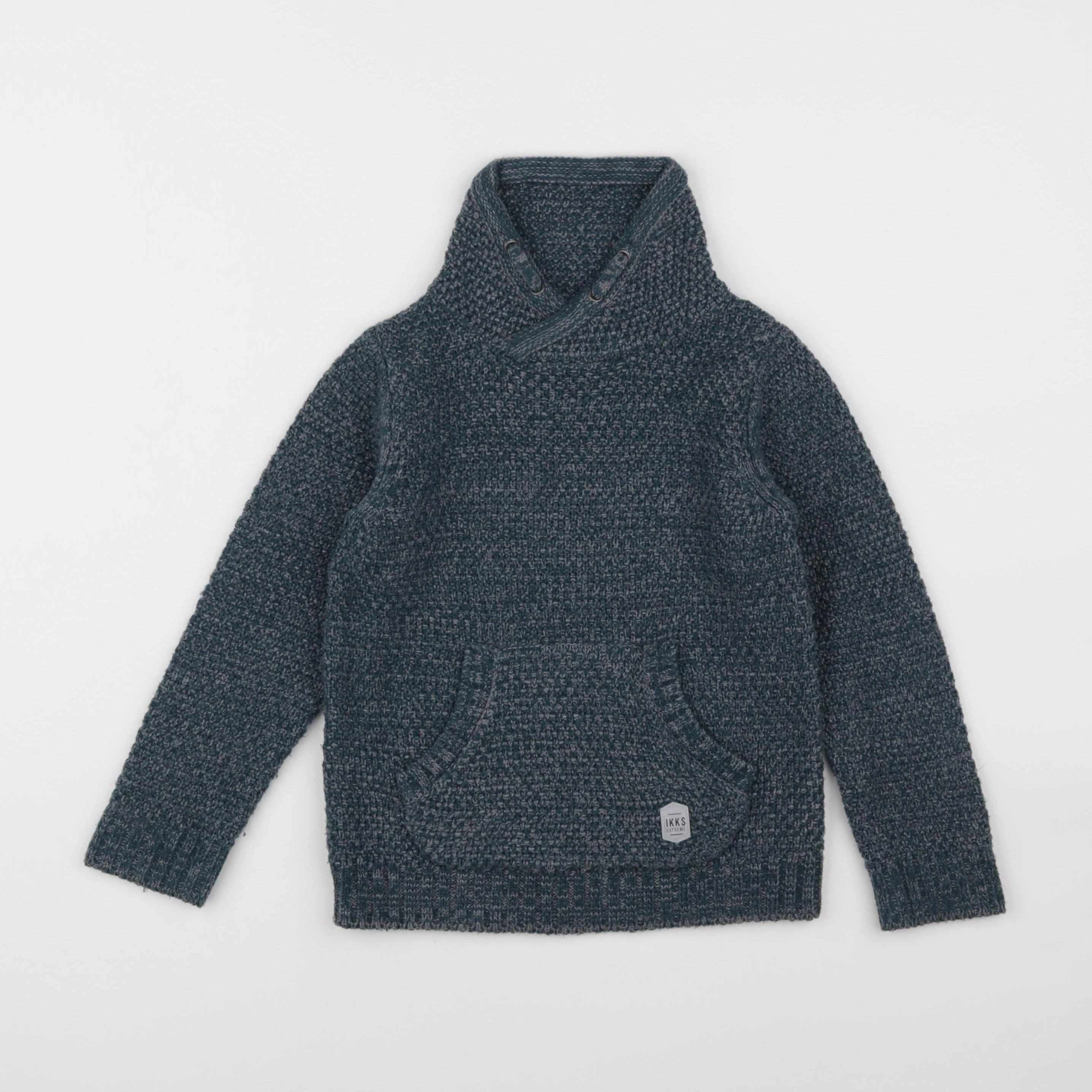 IKKS - pull gris, bleu - 6 ans