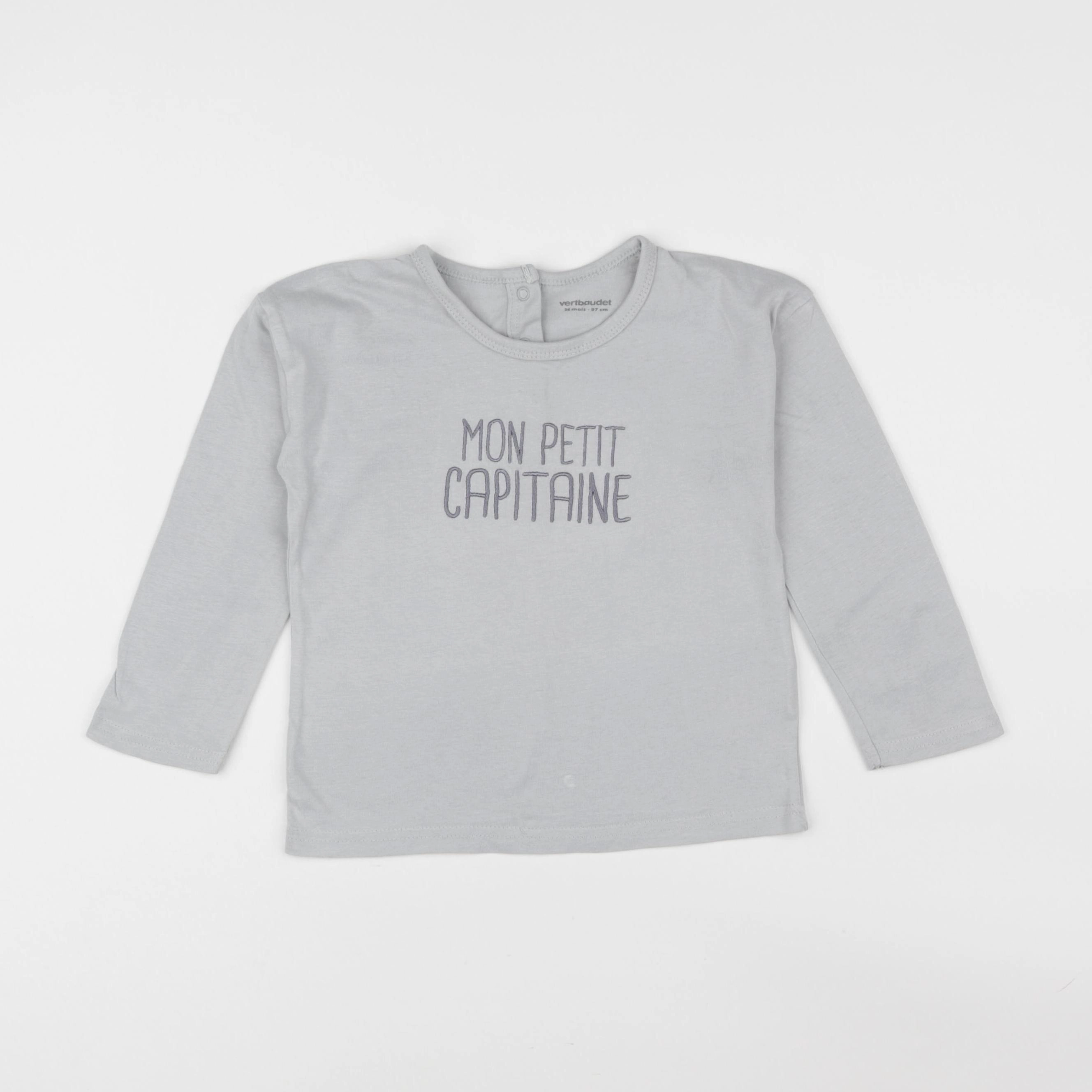 Vertbaudet - tee-shirt bleu - 36 mois