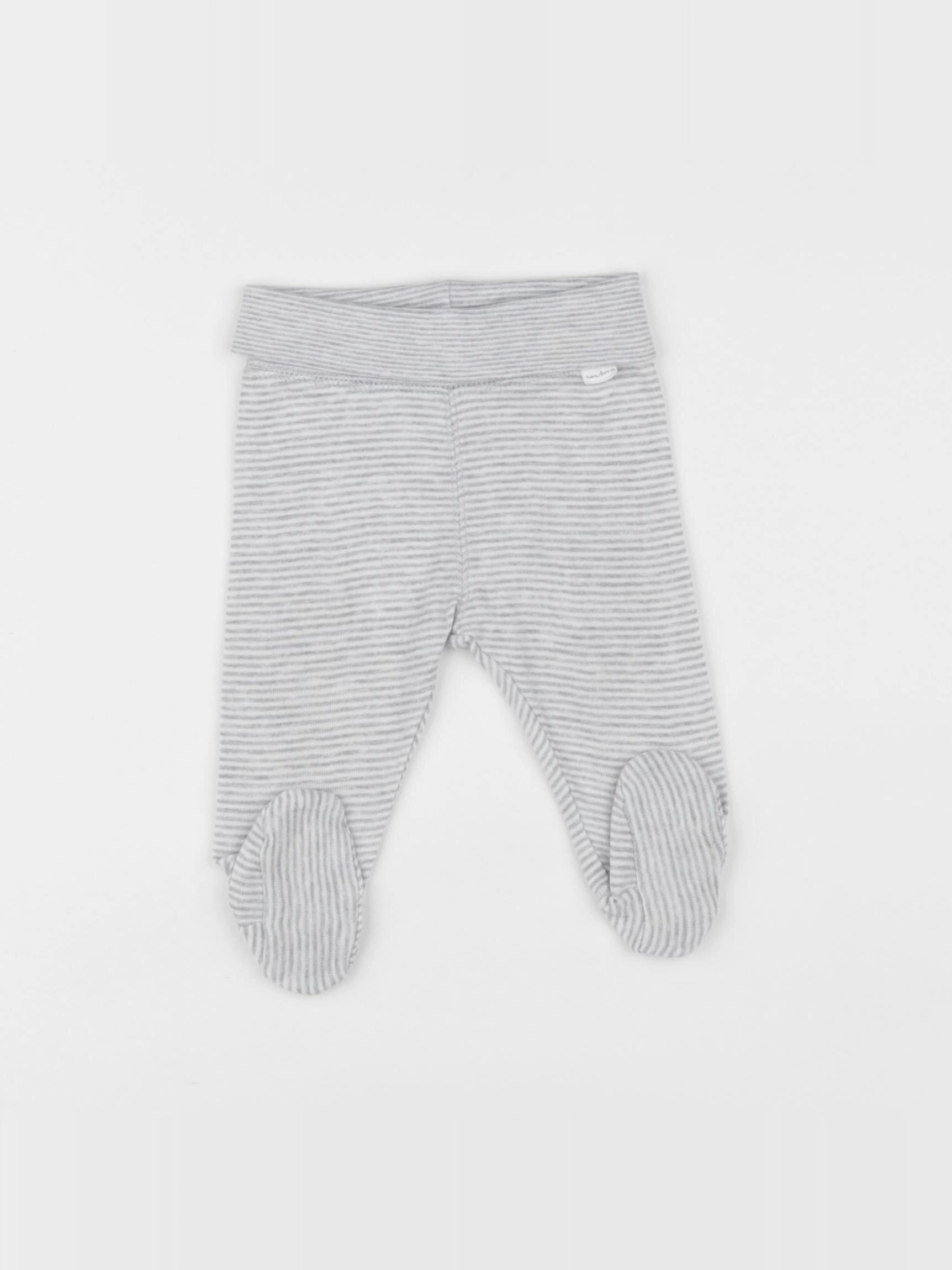 H&M - legging gris, blanc - 1/3 mois