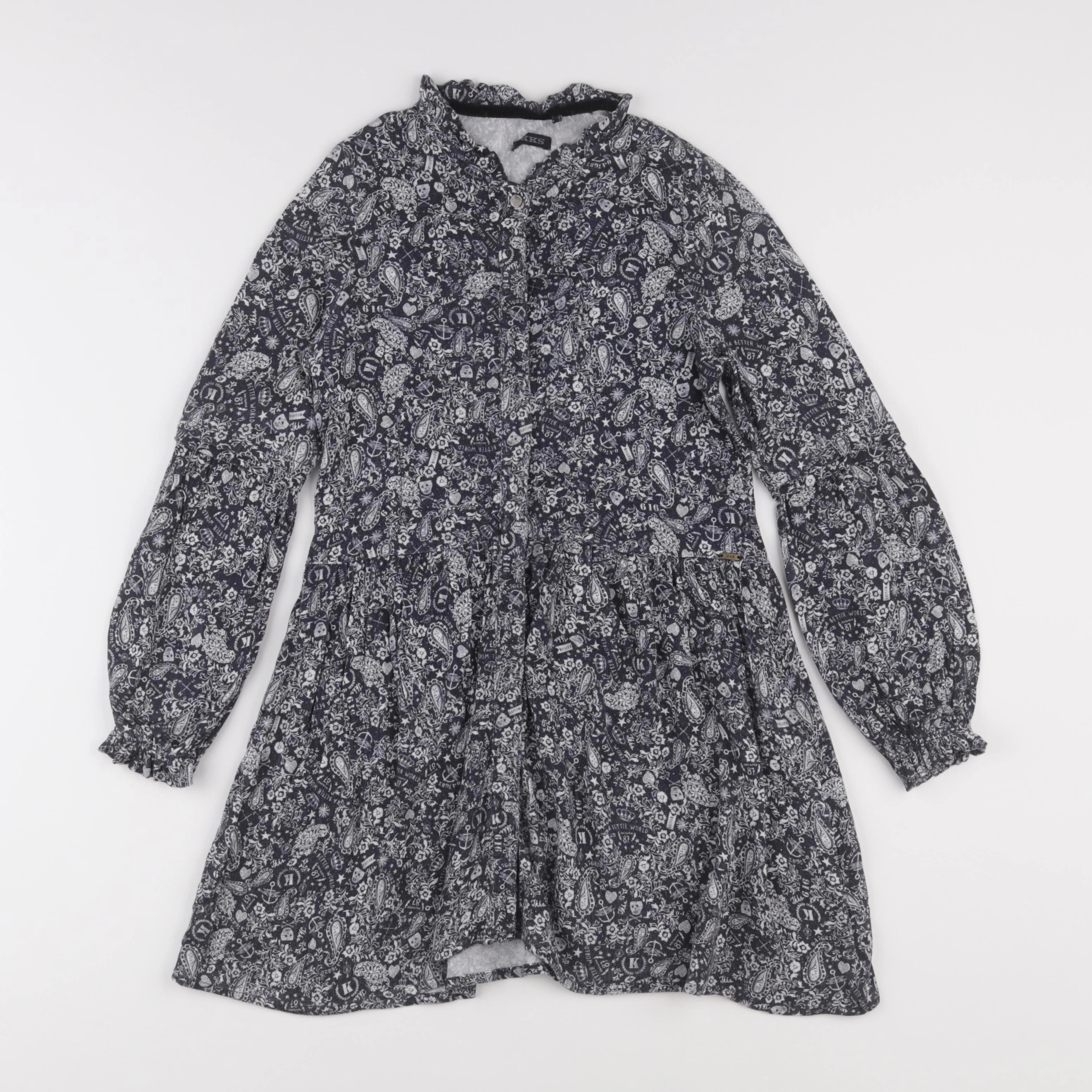 IKKS - robe bleu, blanc - 8 ans