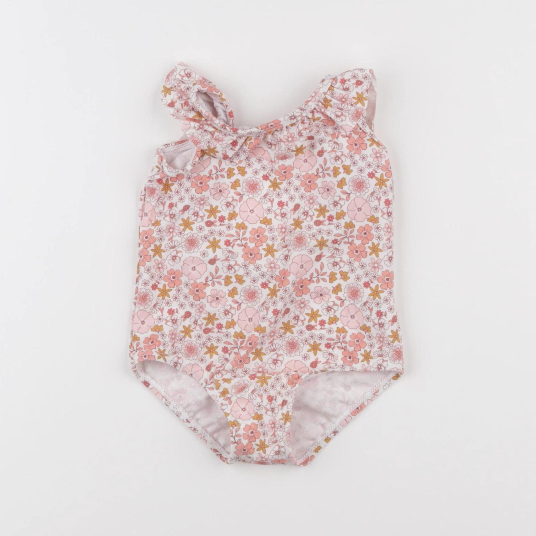 Vertbaudet - maillot de bain blanc, rose - 18 mois