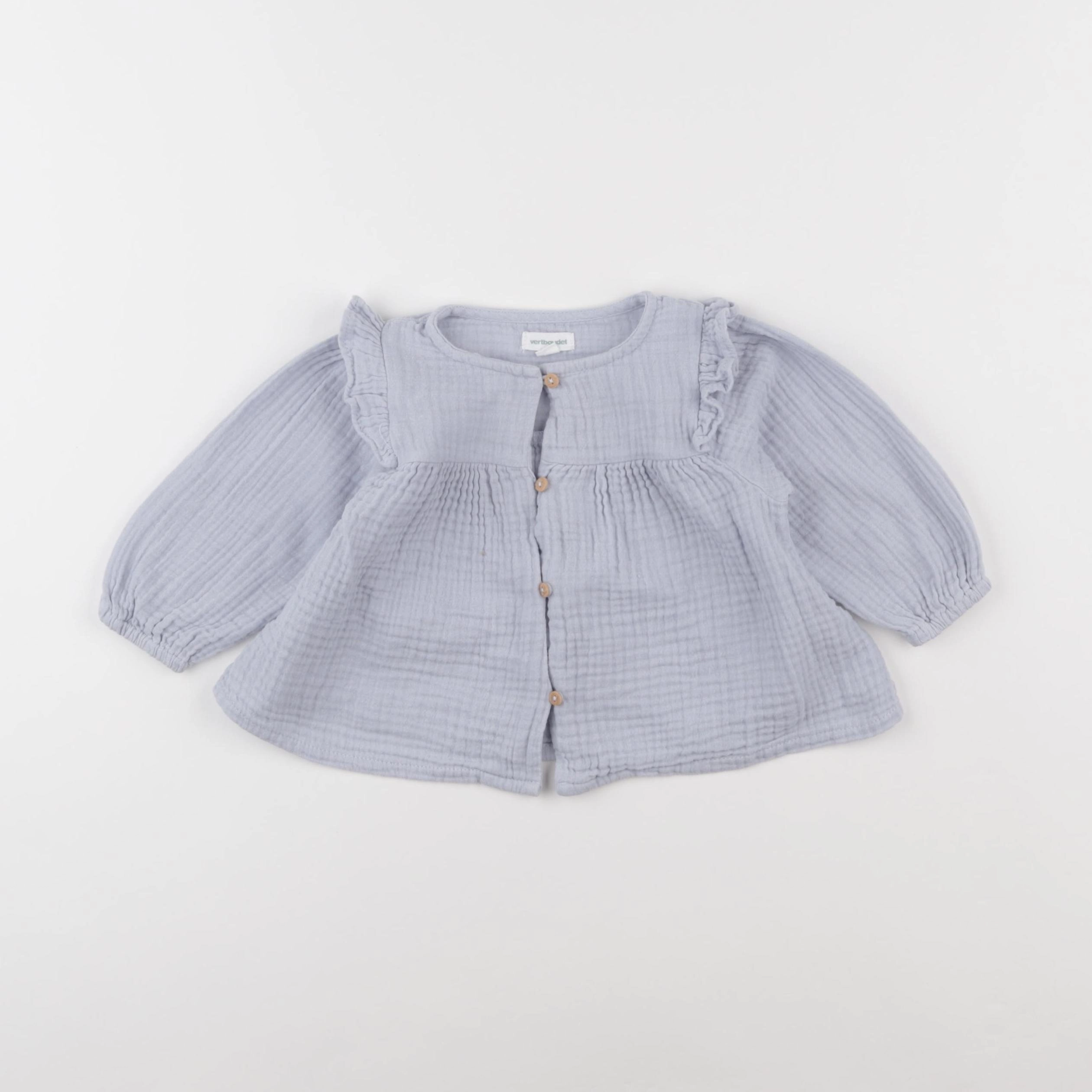 Vertbaudet - blouse bleu - 9 mois