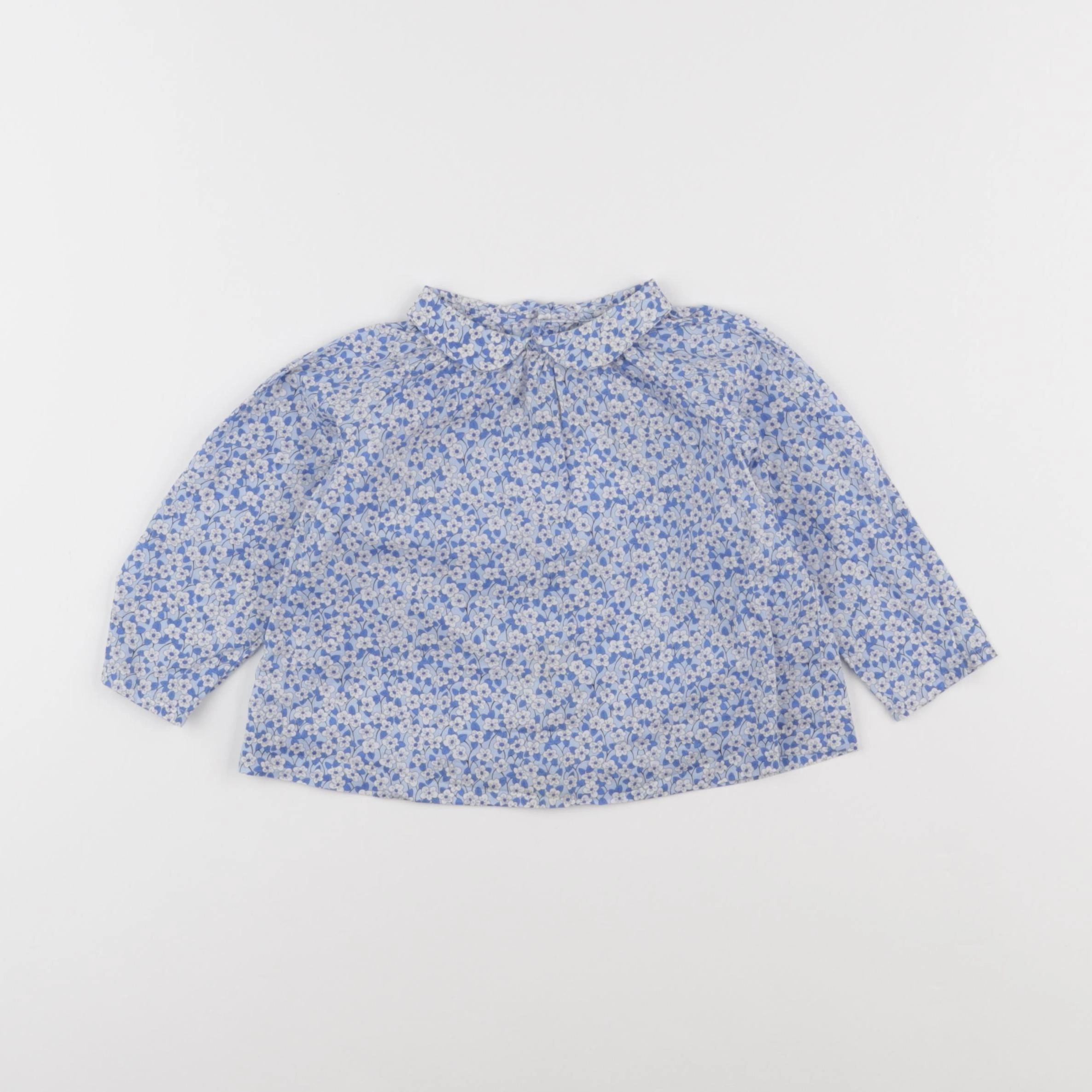 Jacadi - blouse liberty bleu - 12 mois