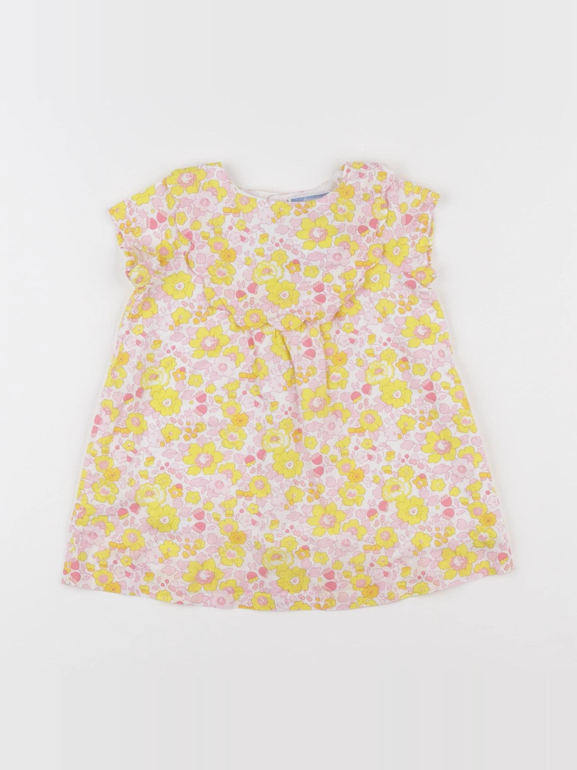 Jacadi - robe liberty jaune - 12 mois