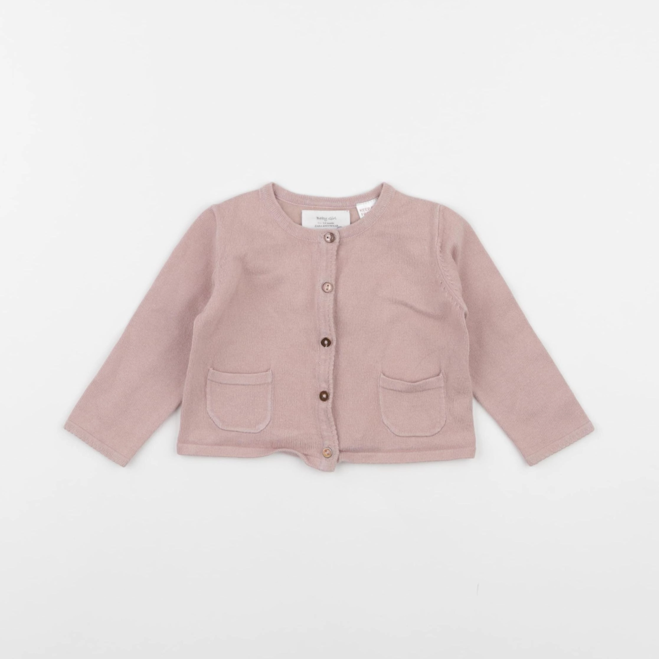 Zara - gilet rose - 3/6 mois