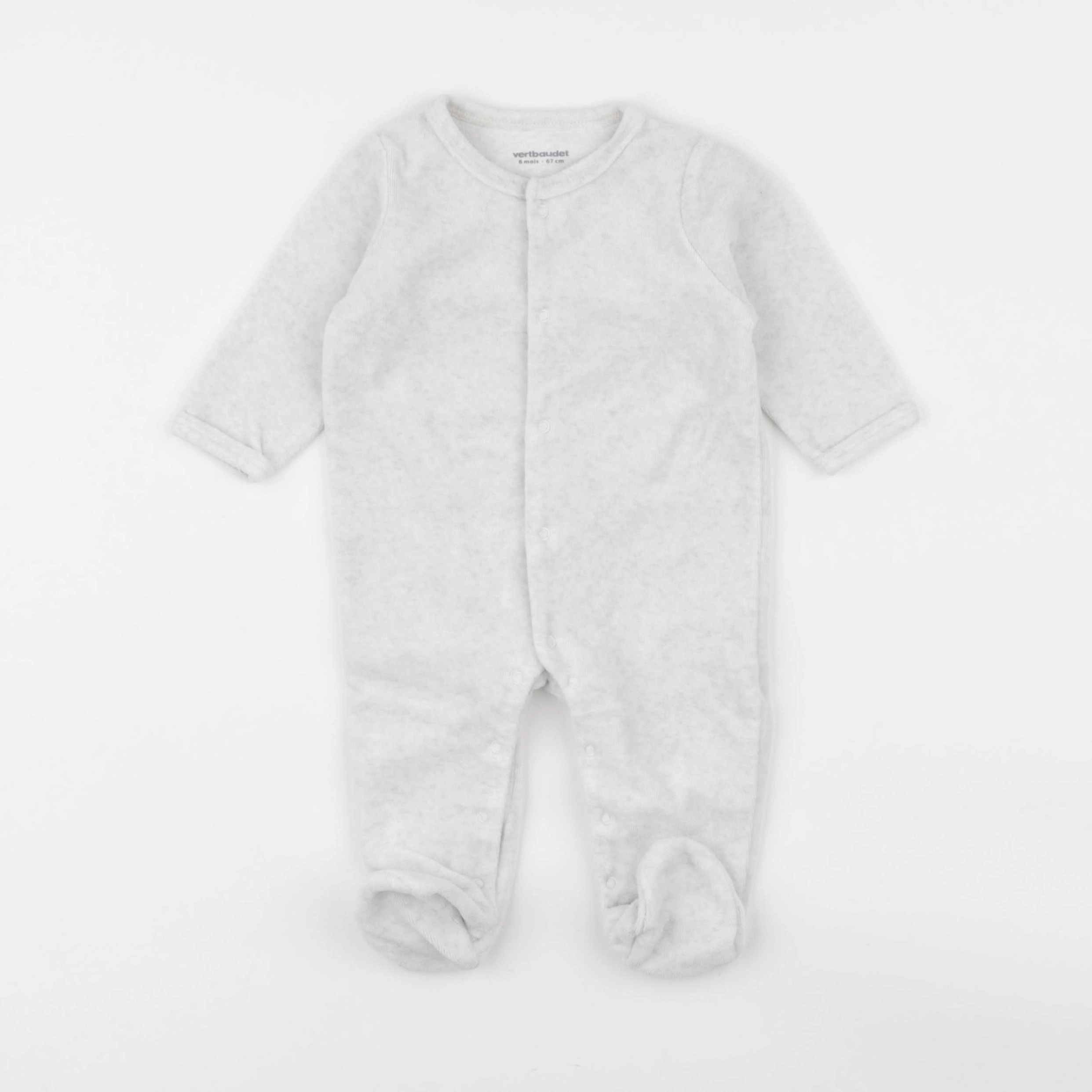 Vertbaudet - pyjama velours beige - 6 mois
