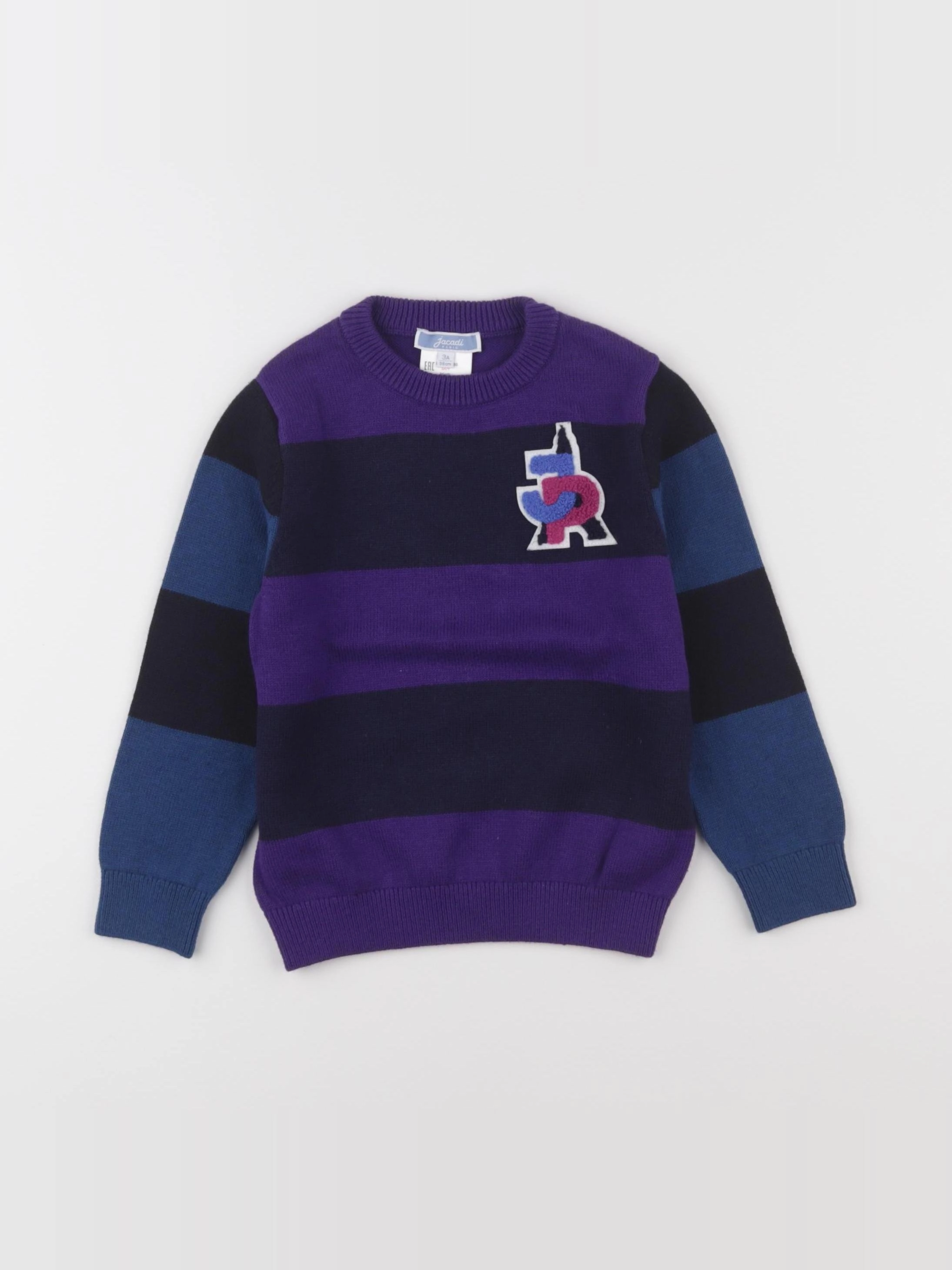 Jacadi - pull bleu, violet - 3 ans