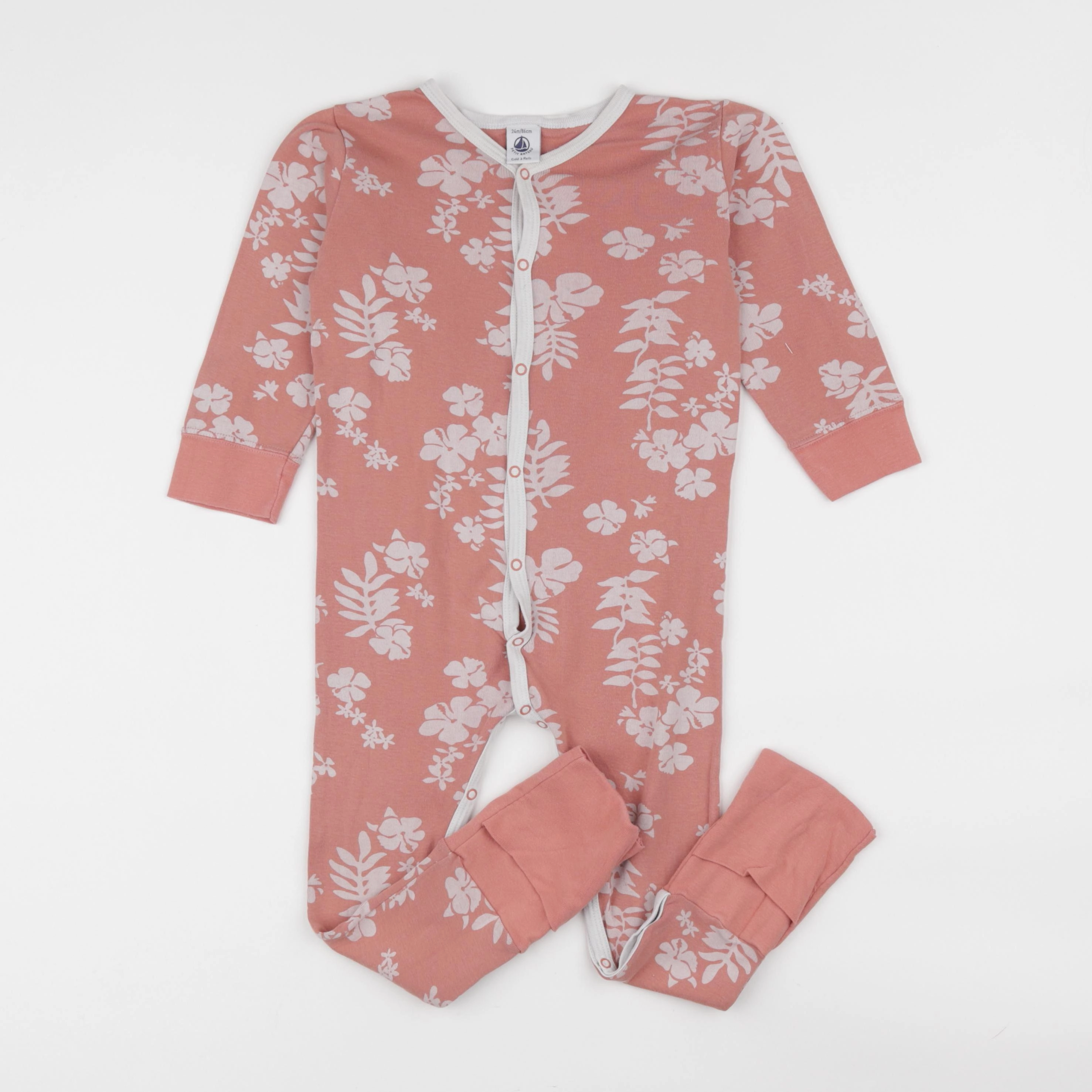Petit Bateau - pyjama coton rose - 24 mois