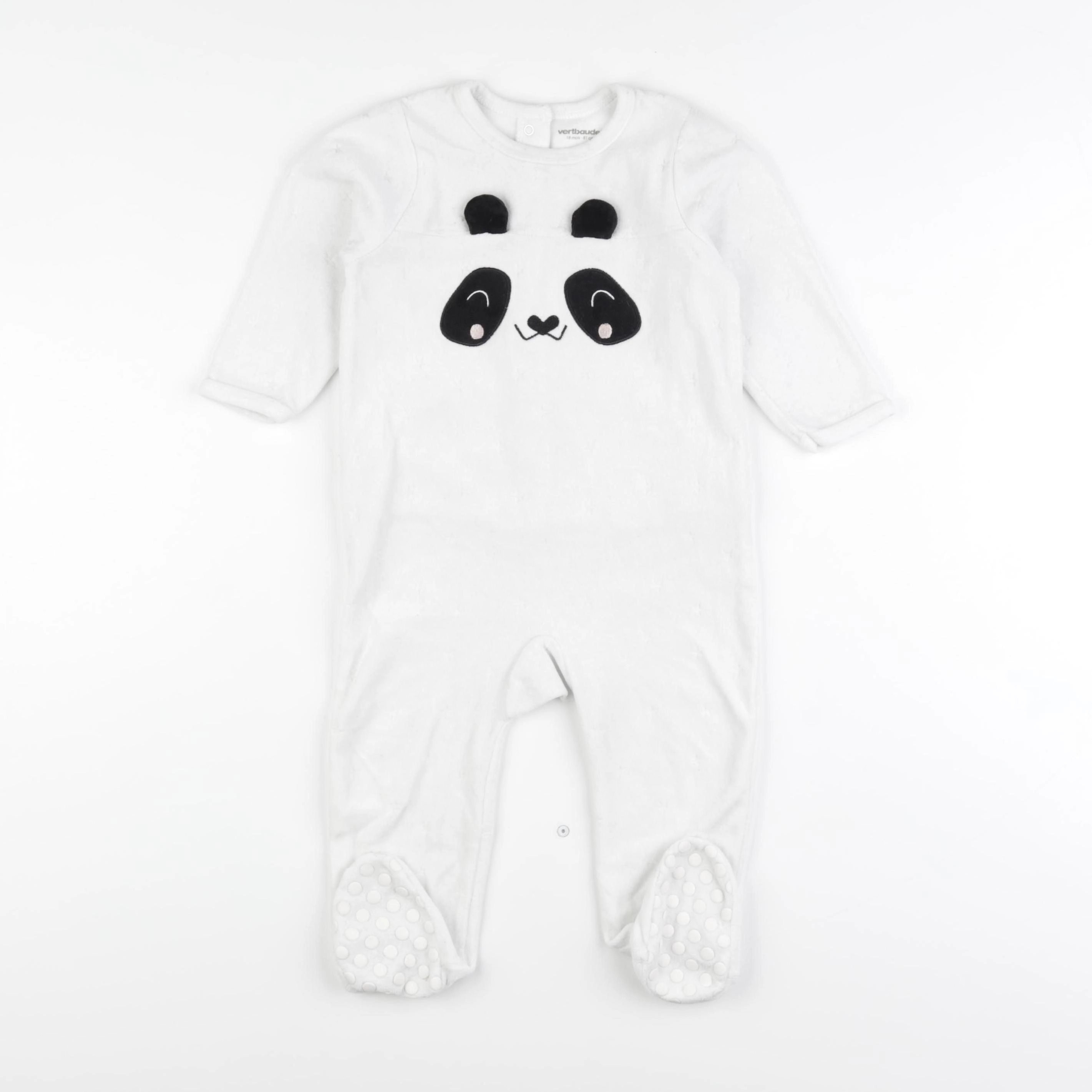 Vertbaudet - pyjama velours blanc - 18 mois