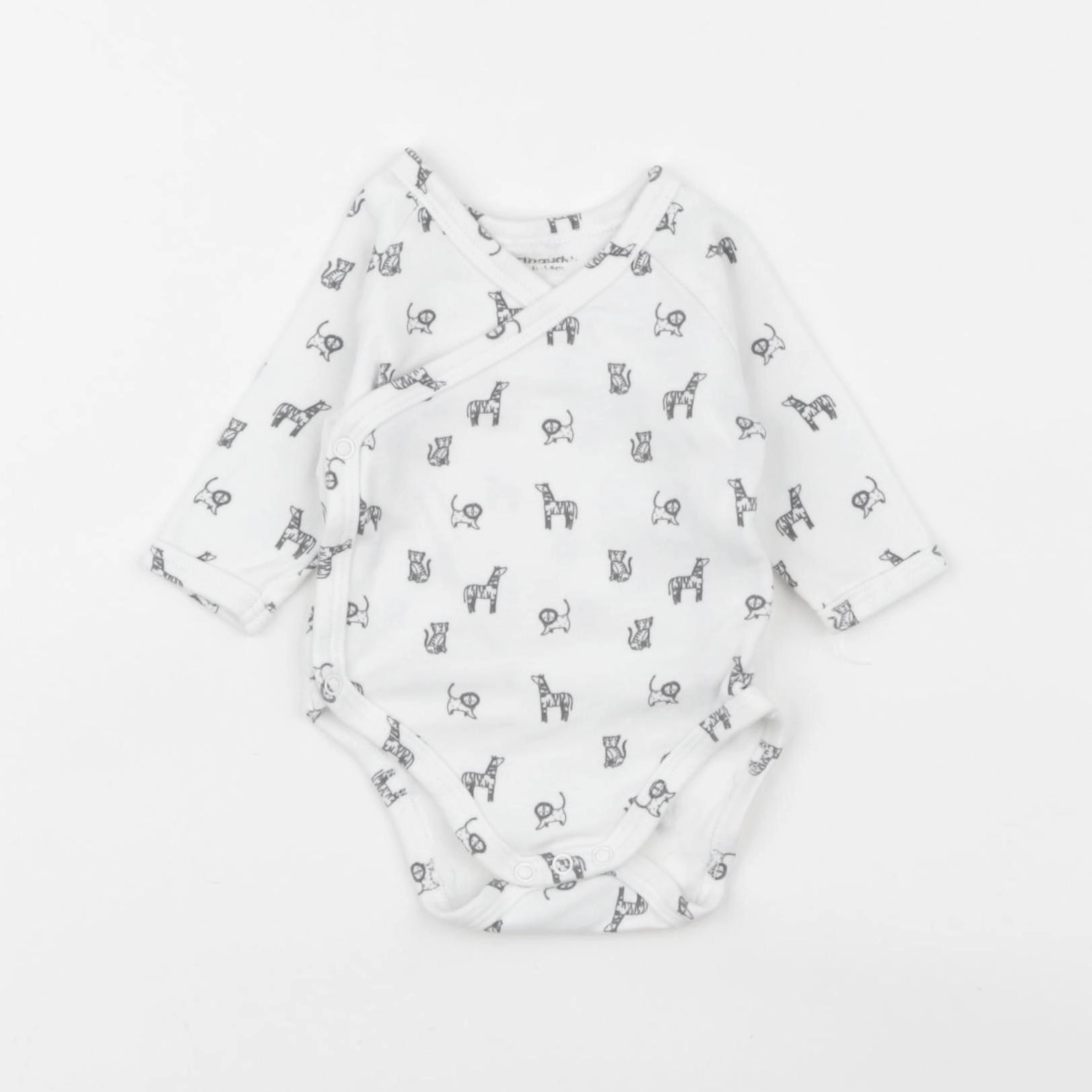 Vertbaudet - body blanc, bleu - 1 mois