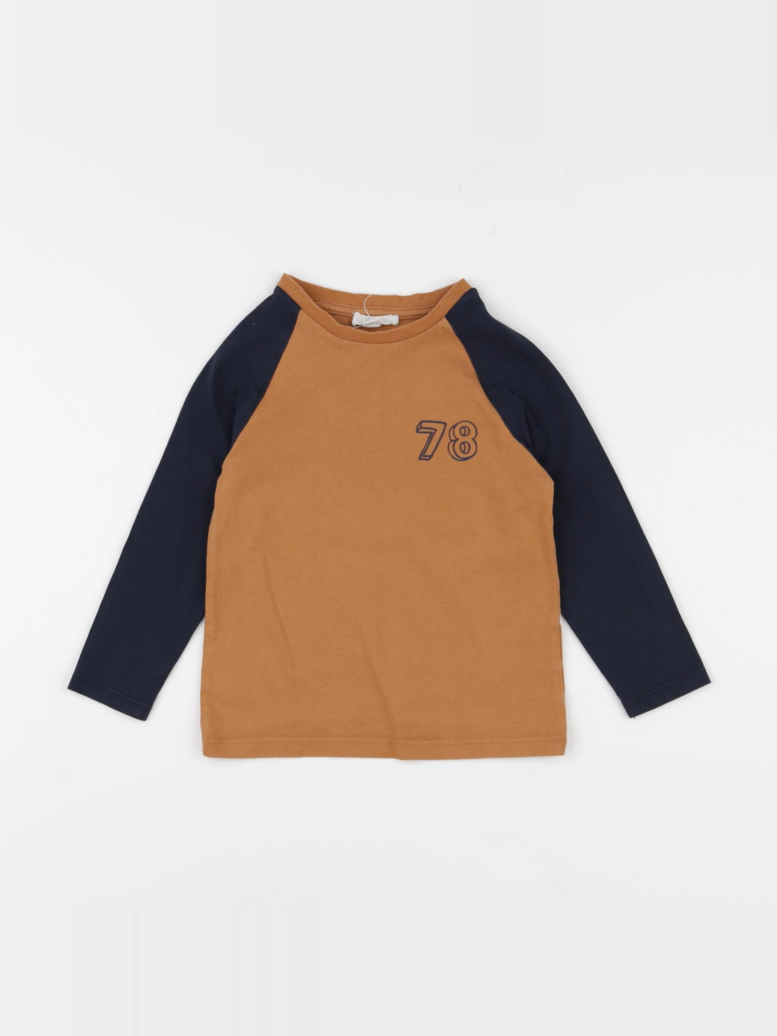 Little Cigogne - tee-shirt bleu, marron - 3 ans