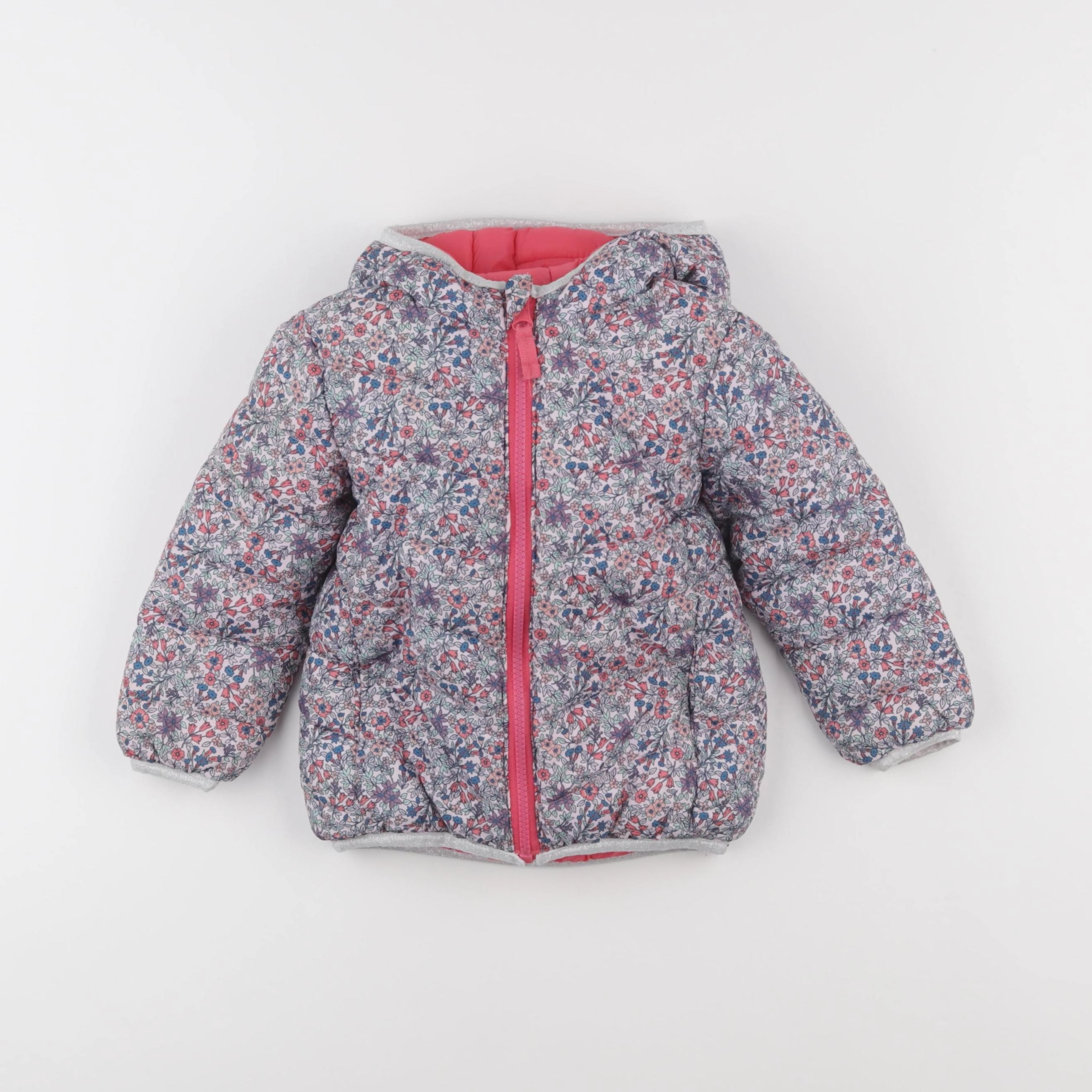 Vertbaudet - doudoune réversible rose - 3 ans