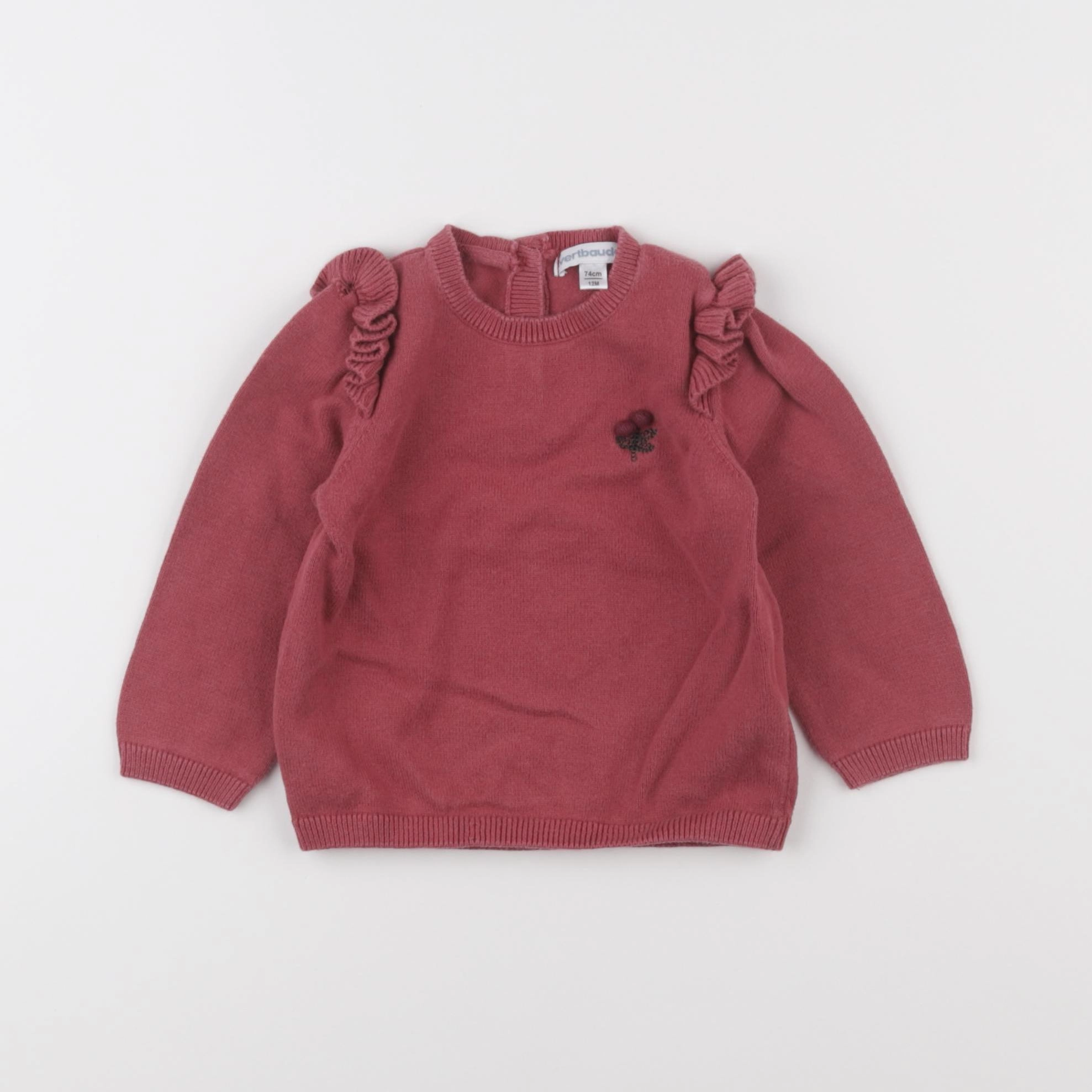 Vertbaudet - pull rose - 12 mois