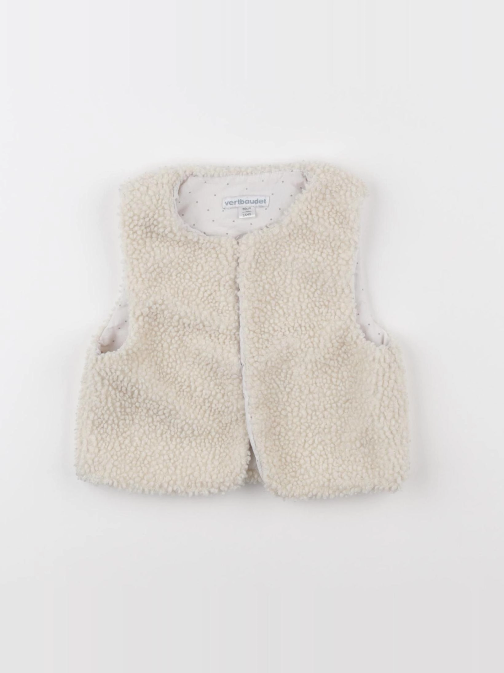 Vertbaudet - gilet beige - 2 ans