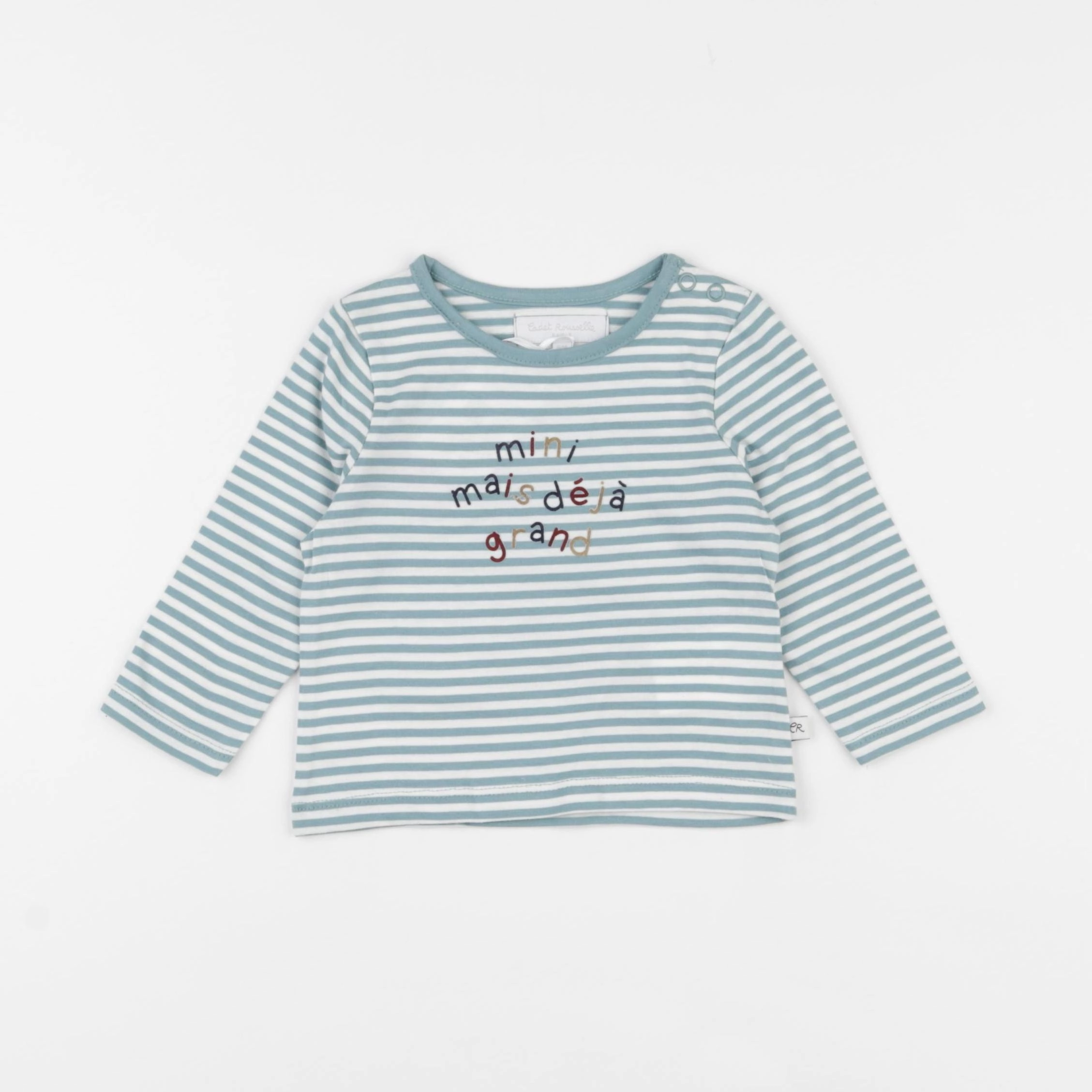 Cadet Rousselle - tee-shirt blanc, bleu - 6 mois