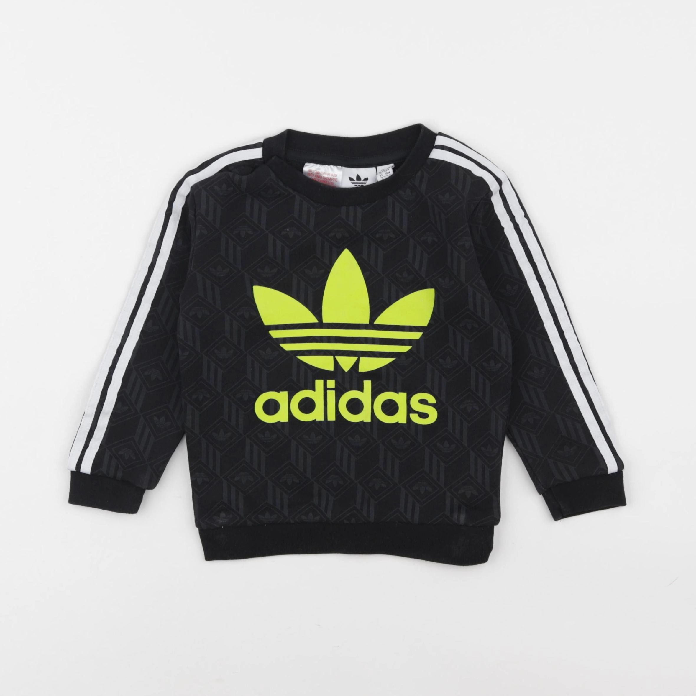 Adidas - sweat noir - 12/18 mois